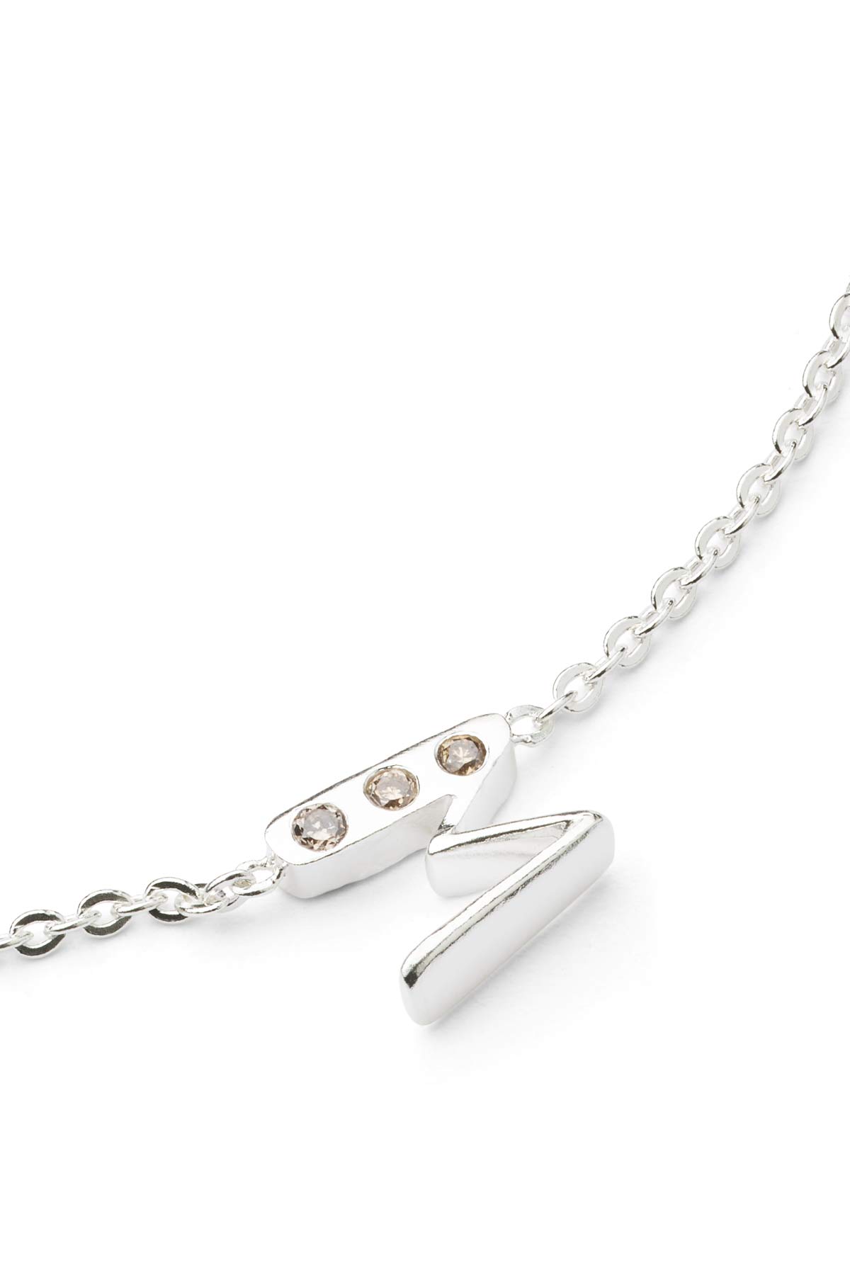 Diamond letter necklace - Rabens Momento I Silver w/ Champaign diamond Silver w/ Champaign diamond M 4 - Rabens Saloner - DK