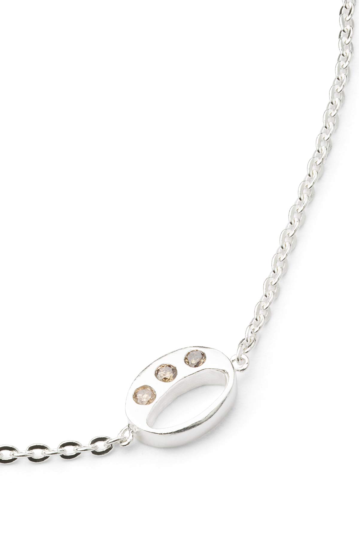 Diamond letter necklace - Rabens Momento I Silver w/ Champaign diamond