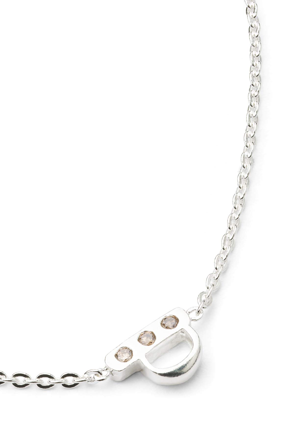 Diamond letter necklace - Rabens Momento I Silver w/ Champaign diamond