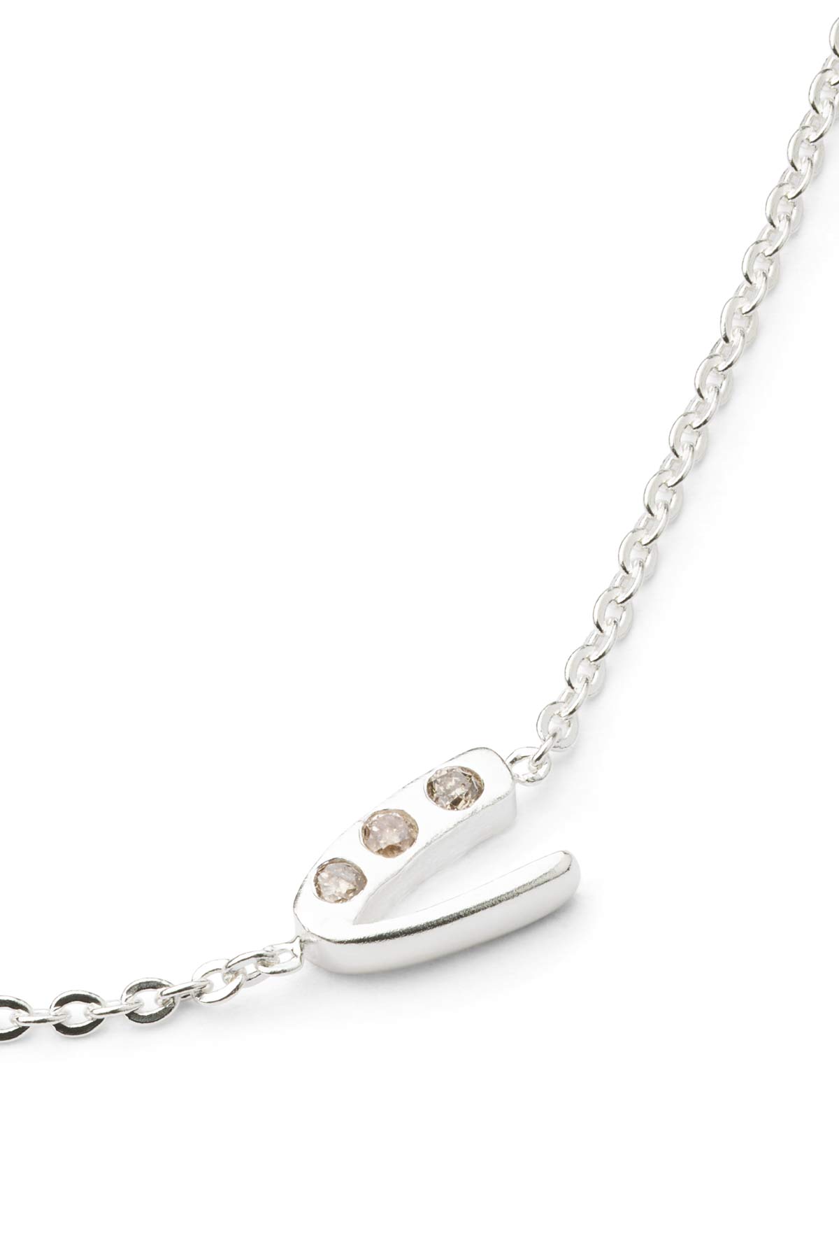 Diamond letter necklace - Rabens Momento I Silver w/ Champaign diamond