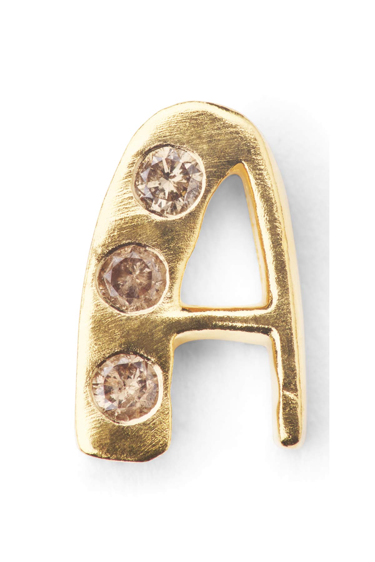 Diamond letter ear stud - Rabens Momento I Gold w/ Champaign diamond