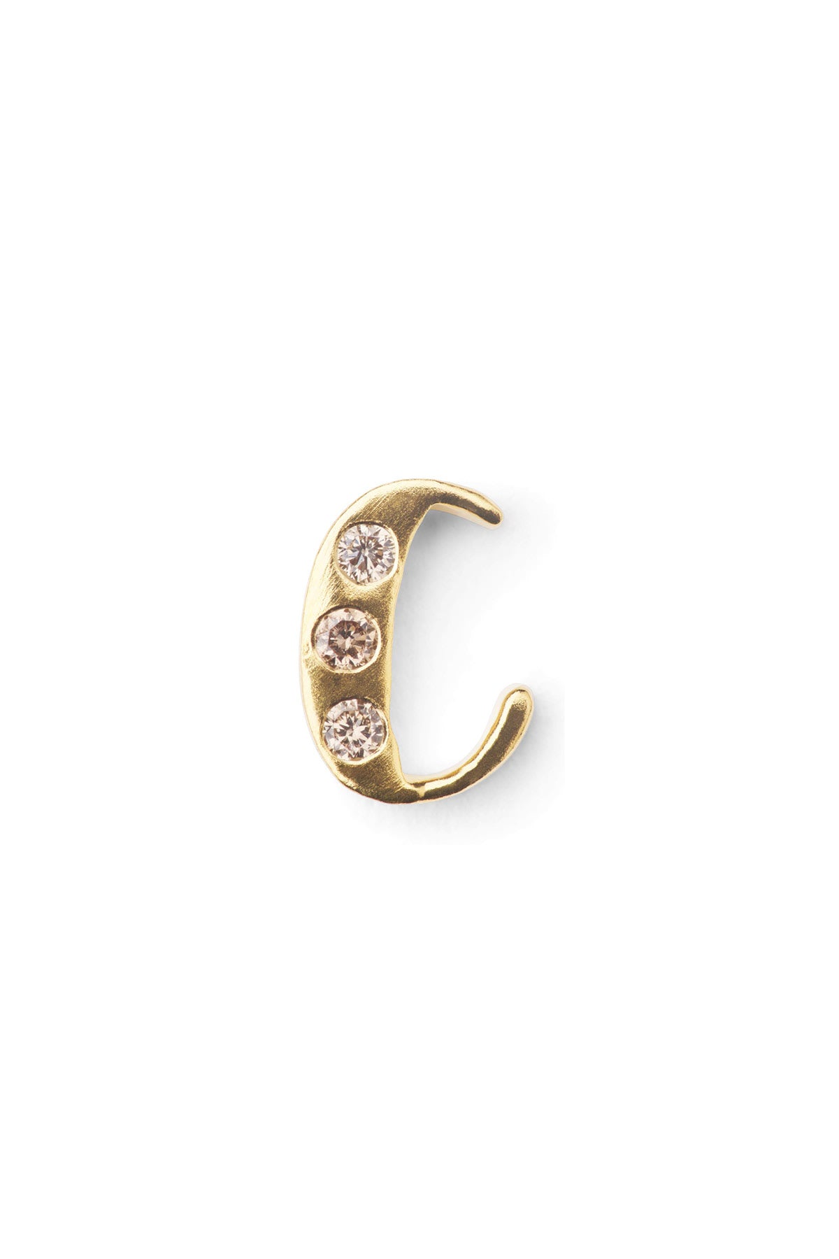 Diamond letter ear stud - Rabens Momento I Gold w/ Champaign diamond Gold w/ Champaign diamond C 9 - Rabens Saloner - DK