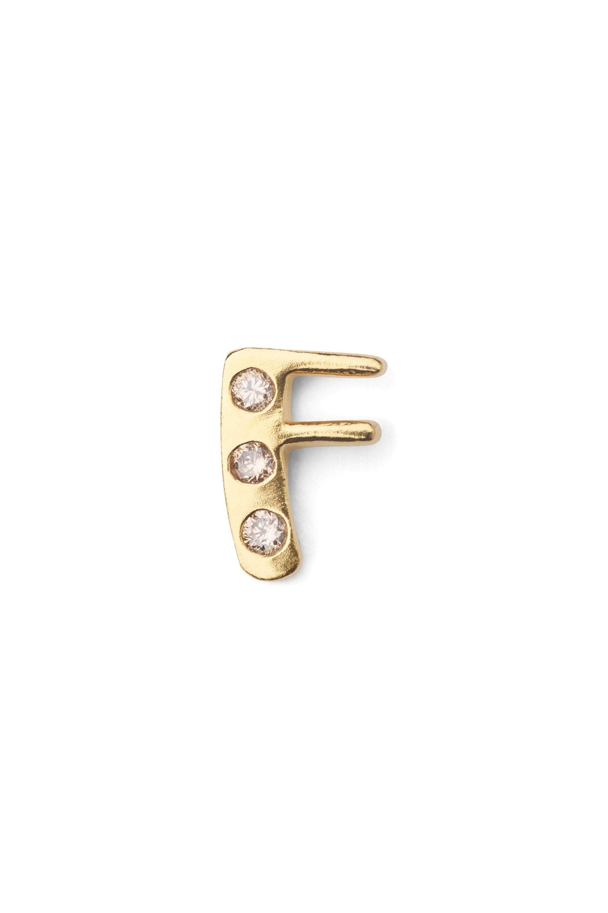 Diamond letter ear stud - Rabens Momento I Gold w/ Champaign diamond Gold w/ Champaign diamond F 15 - Rabens Saloner - DK