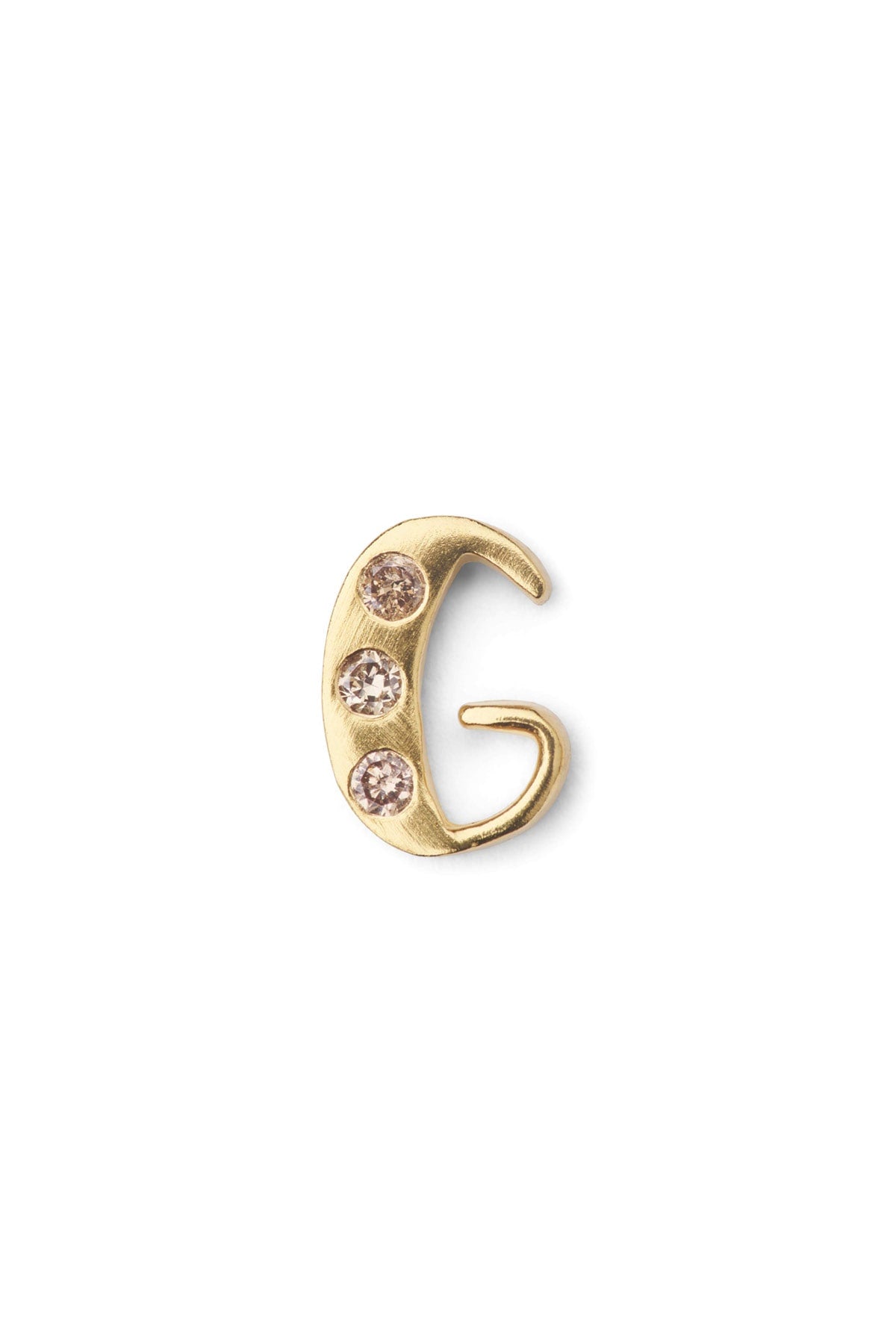 Diamond letter ear stud - Rabens Momento I Gold w/ Champaign diamond Gold w/ Champaign diamond G 17 - Rabens Saloner - DK