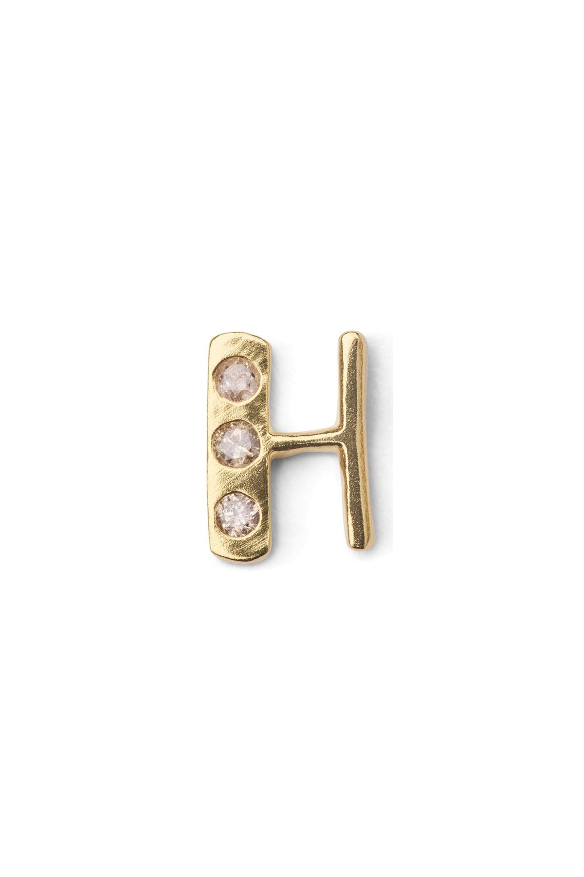 Diamond letter ear stud - Rabens Momento I Gold w/ Champaign diamond Gold w/ Champaign diamond H 19 - Rabens Saloner - DK