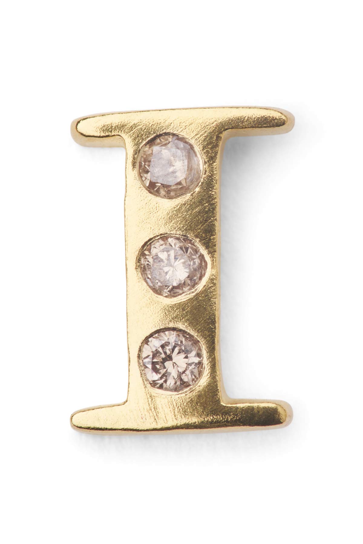 Diamond letter ear stud - Rabens Momento I Gold w/ Champaign diamond