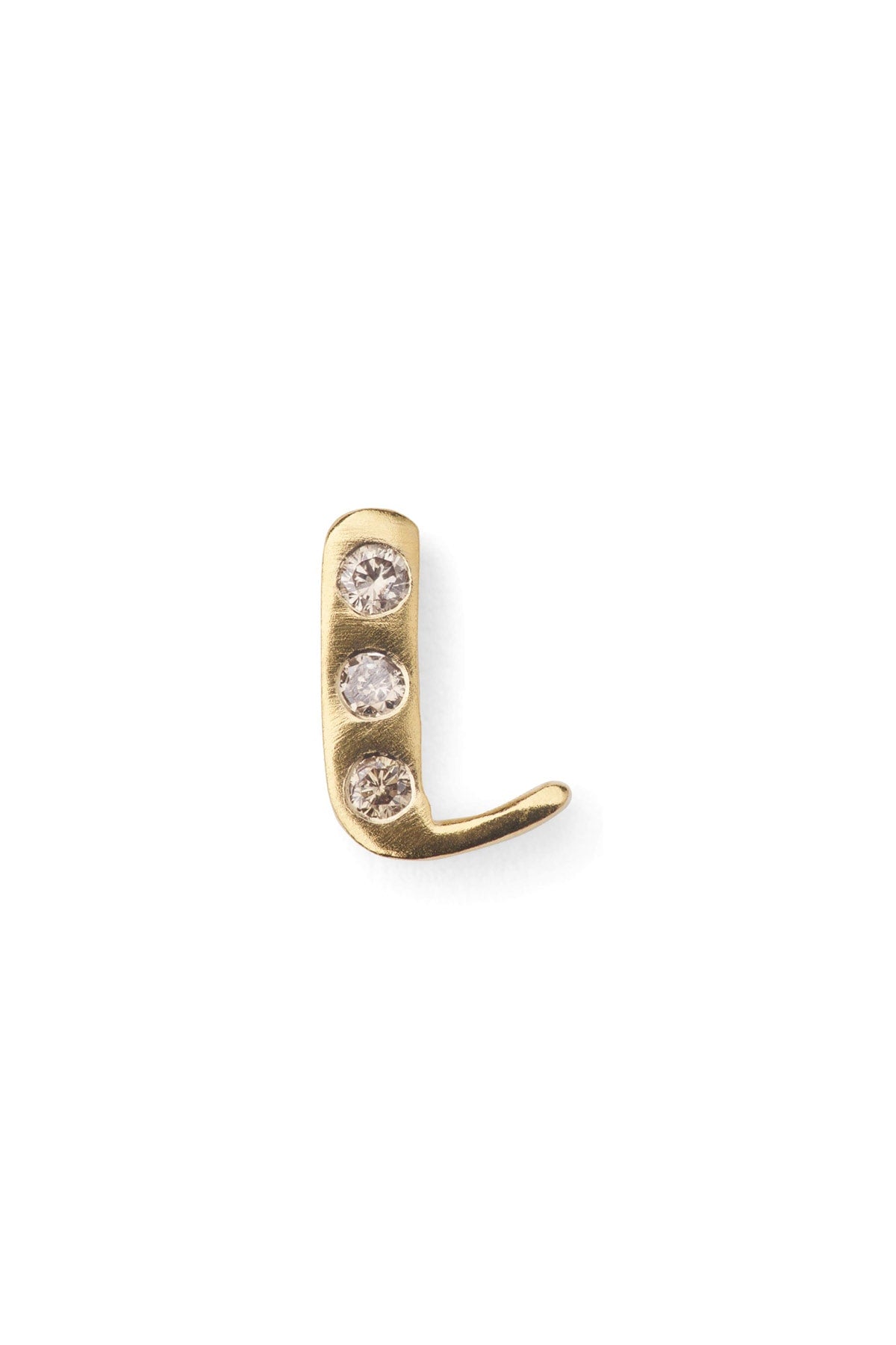 Diamond letter ear stud - Rabens Momento I Gold w/ Champaign diamond Gold w/ Champaign diamond L 3 - Rabens Saloner - DK