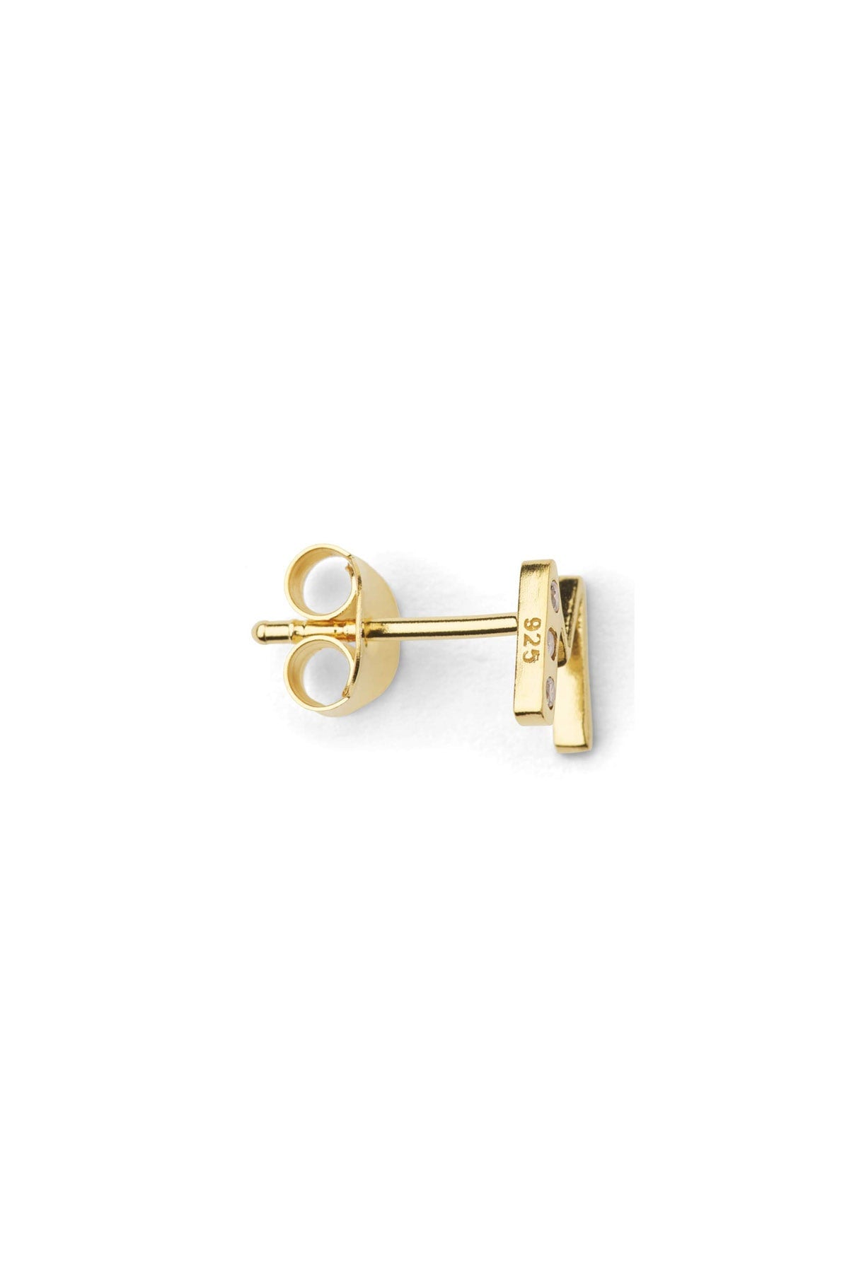 Diamond letter ear stud - Rabens Momento I Gold w/ Champaign diamond 2 - Rabens Saloner - DK