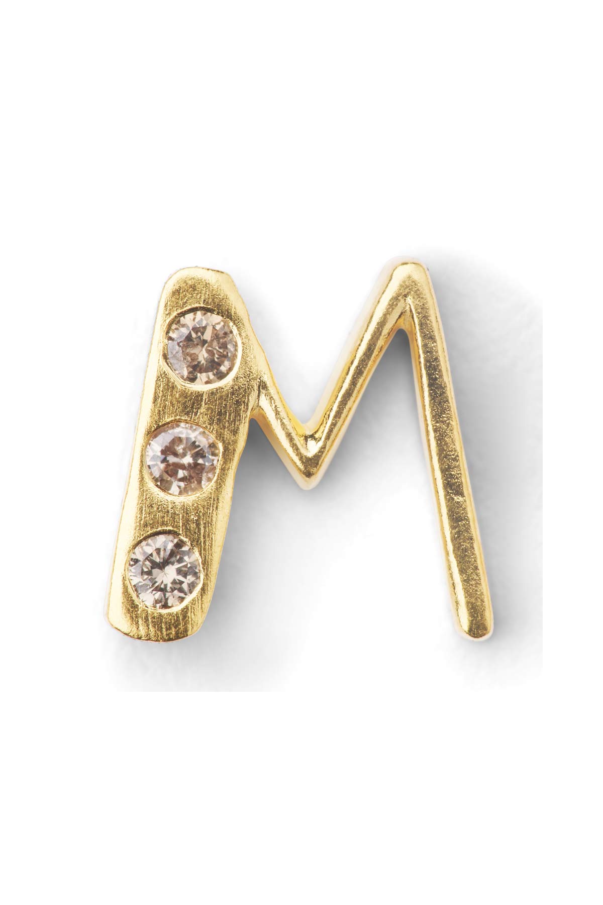 Diamond letter ear stud - Rabens Momento I Gold w/ Champaign diamond