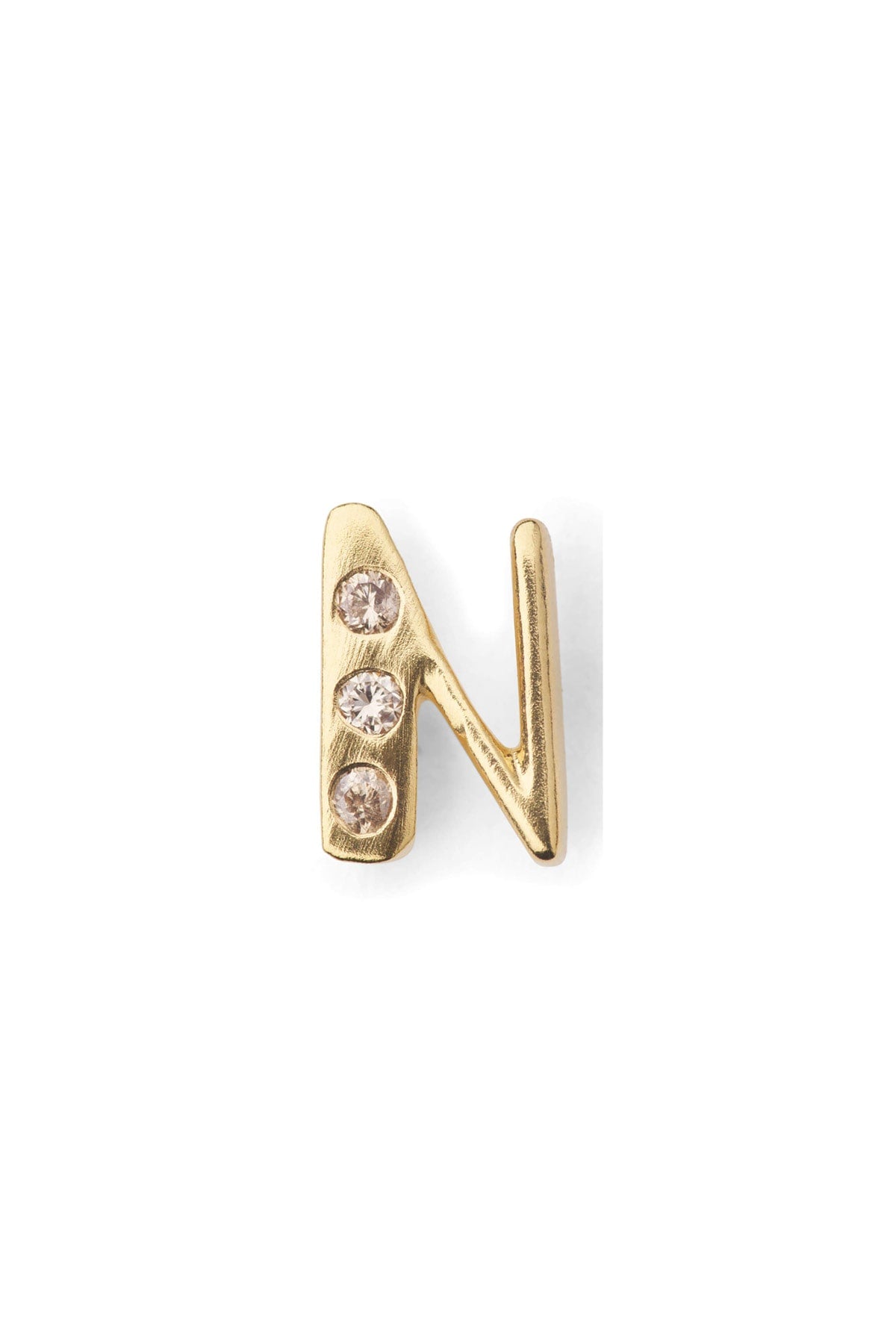 Diamond letter ear stud - Rabens Momento I Gold w/ Champaign diamond