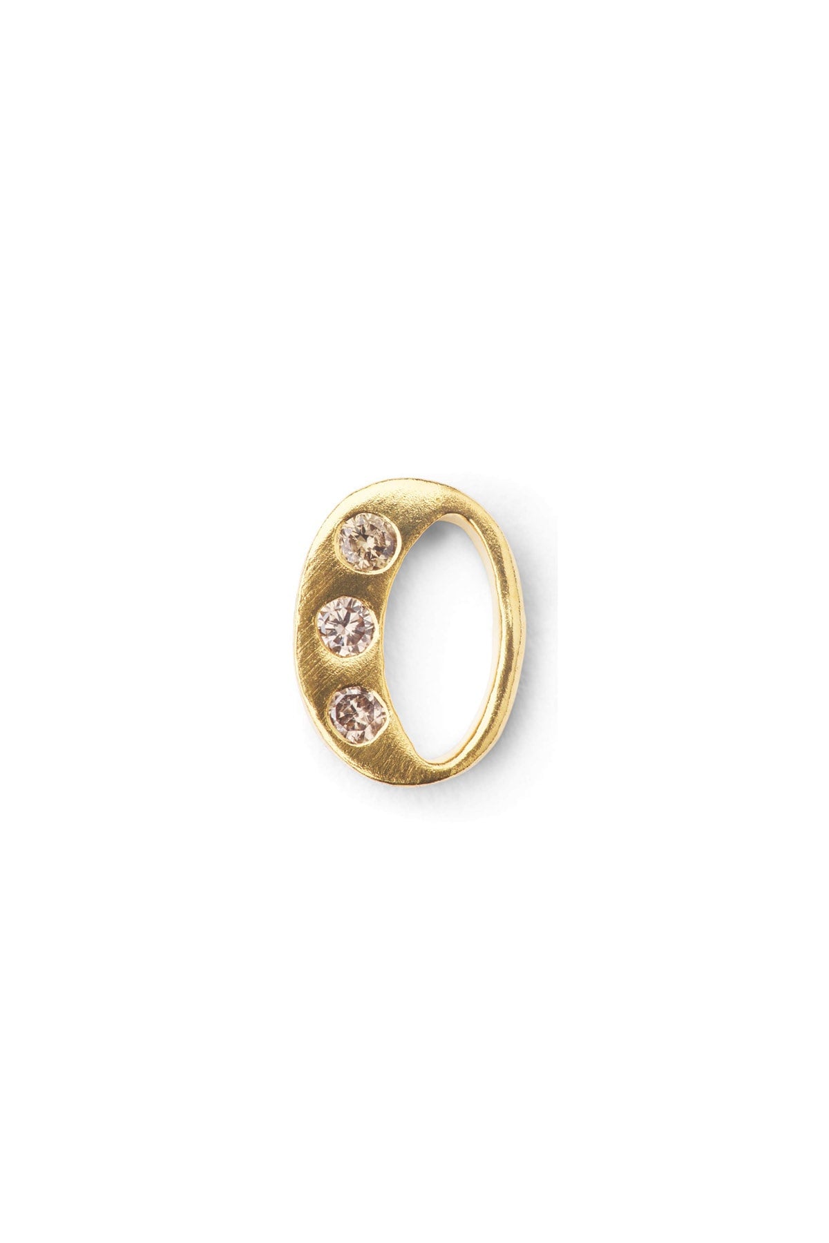 Diamond letter ear stud - Rabens Momento I Gold w/ Champaign diamond