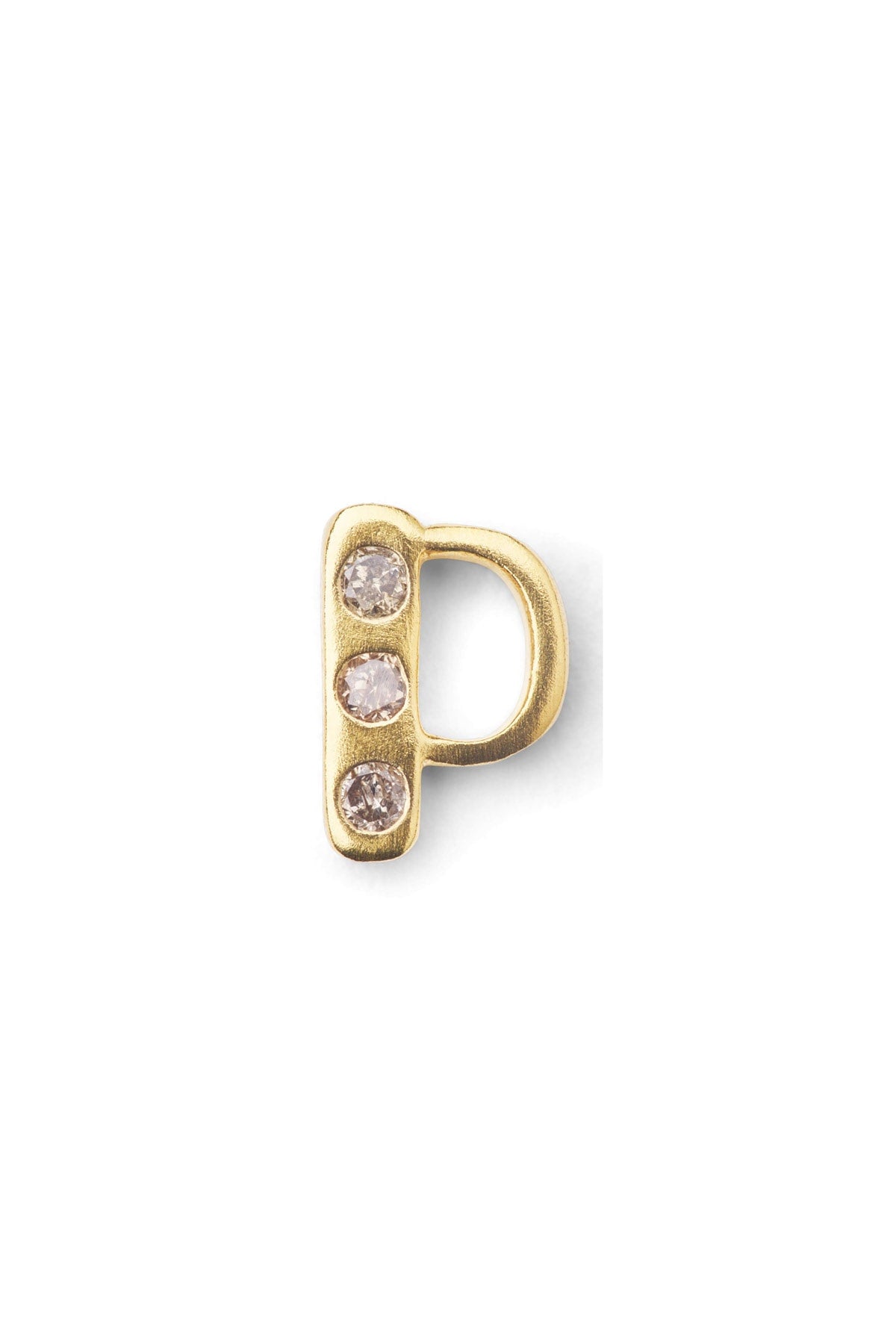 Diamond letter ear stud - Rabens Momento I Gold w/ Champaign diamond