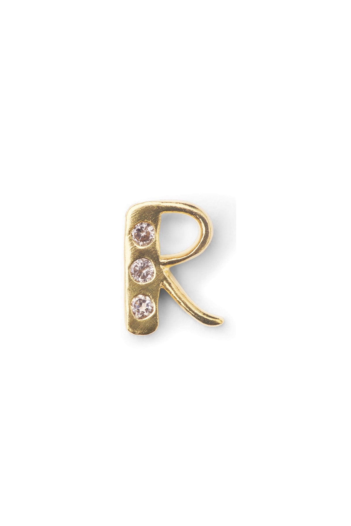 Diamond letter ear stud - Rabens Momento I Gold w/ Champaign diamond