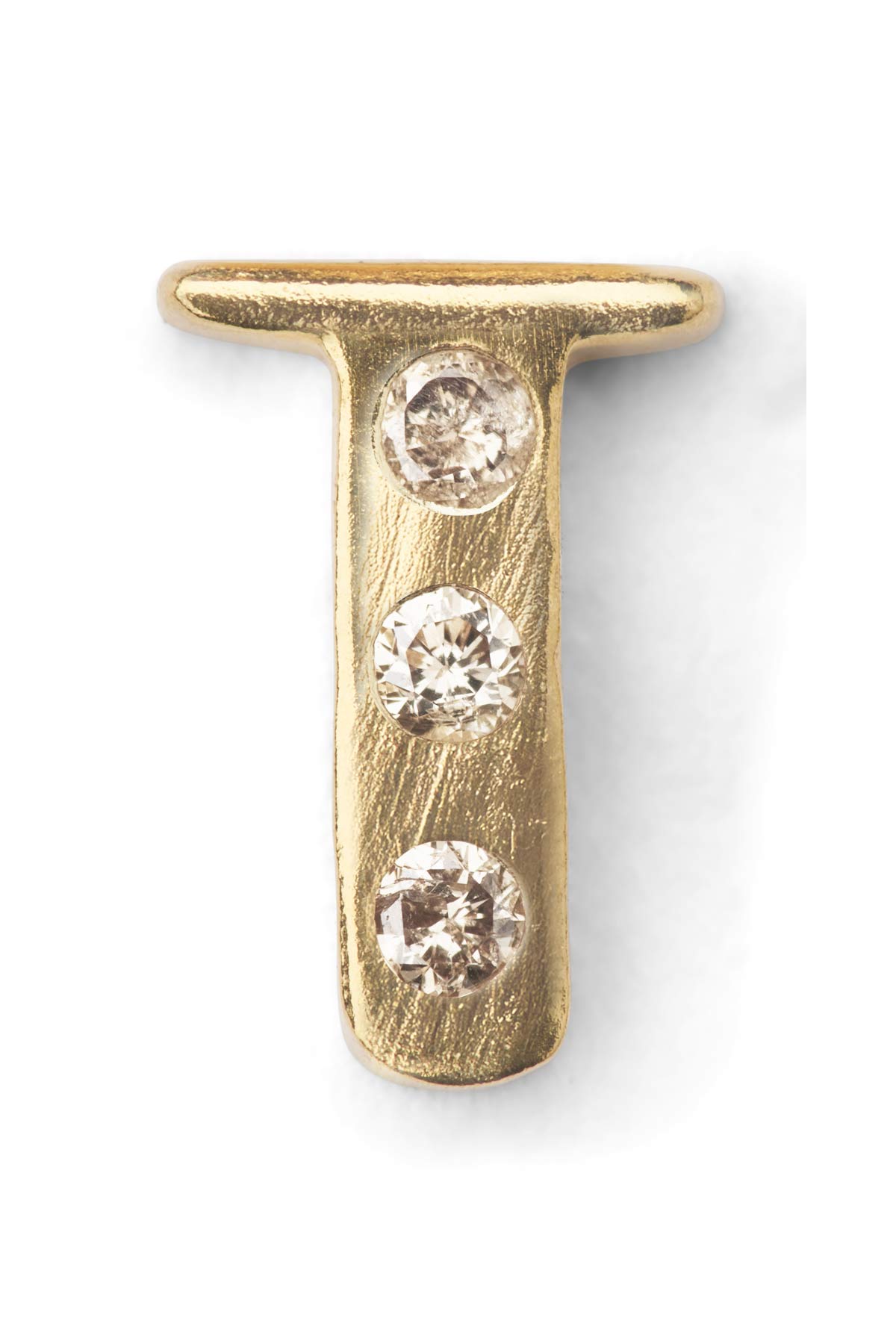 Diamond letter ear stud - Rabens Momento I Gold w/ Champaign diamond