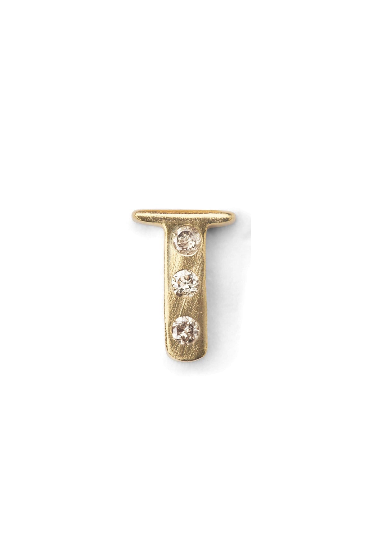 Diamond letter ear stud - Rabens Momento I Gold w/ Champaign diamond