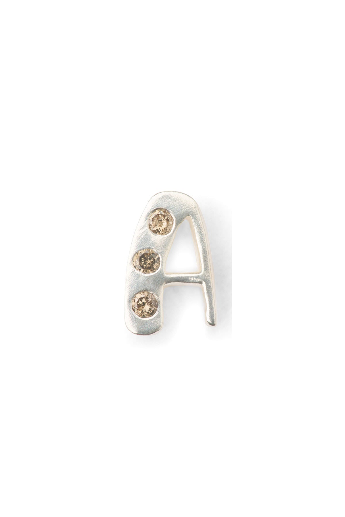 Diamond letter ear stud - Rabens Momento I Silver w/ Champagne diamond Silver w/ Champagne diamond A 7 - Rabens Saloner - DK