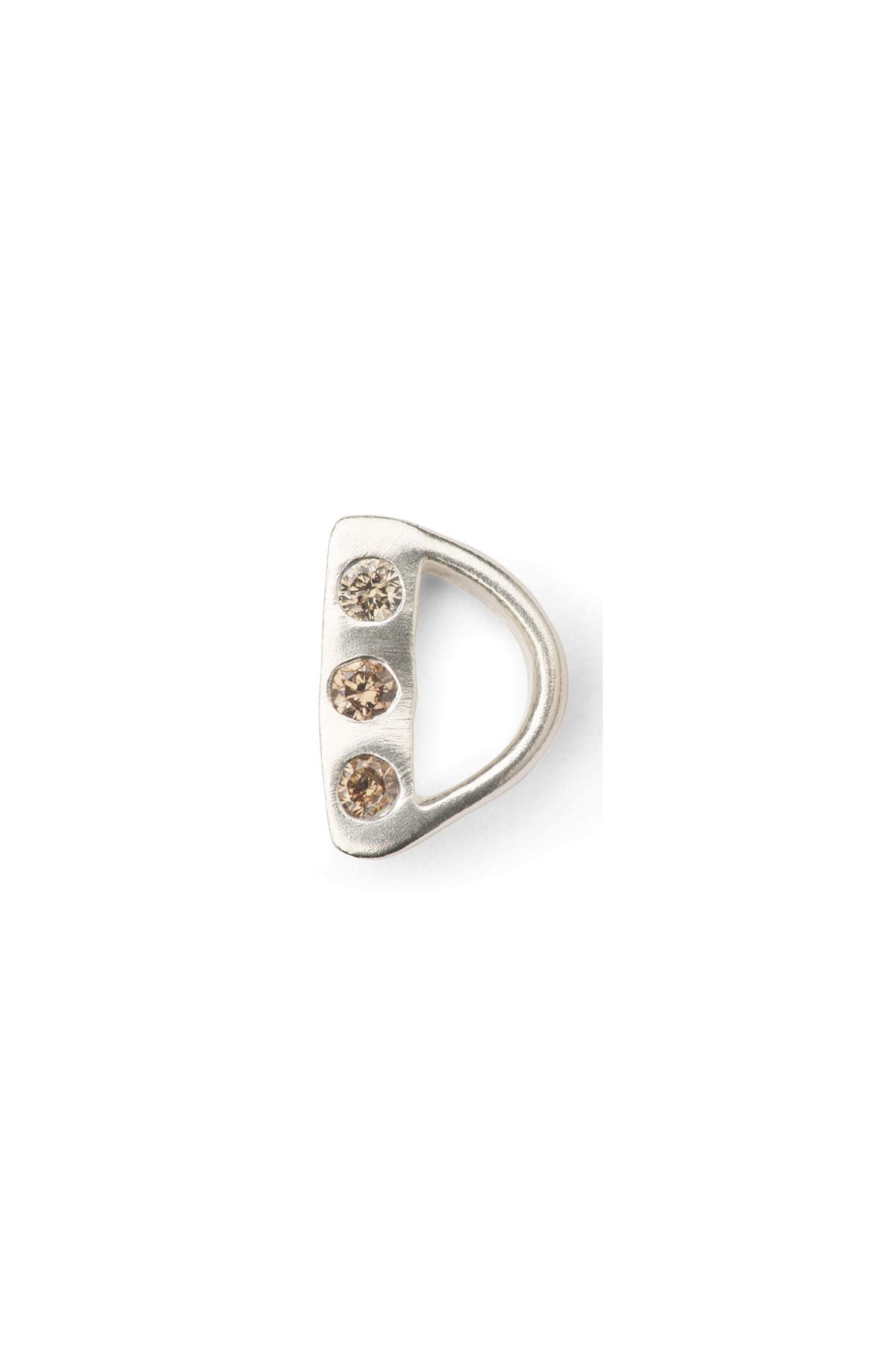 Diamond letter ear stud - Rabens Momento I Silver w/ Champaign diamond Silver w/ Champaign diamond D 11 - Rabens Saloner - DK