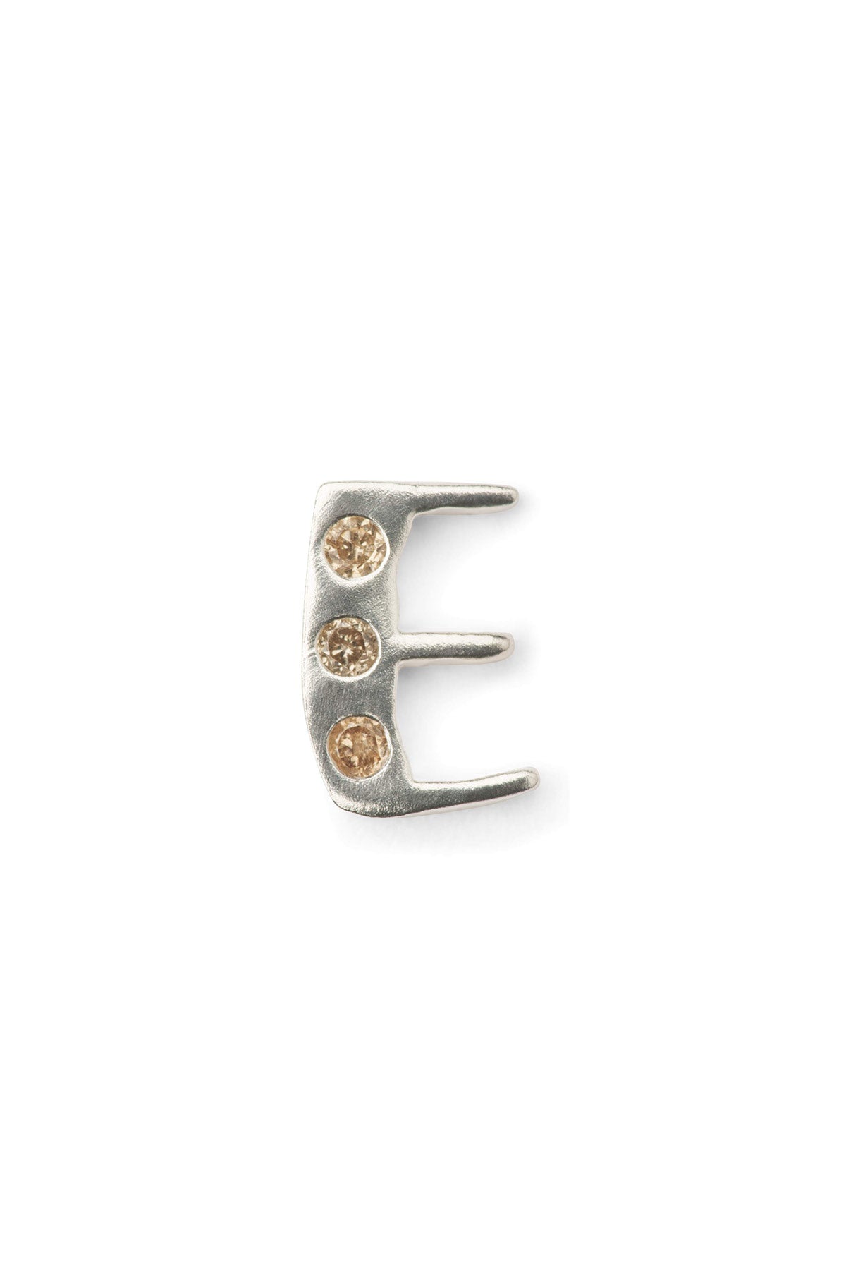 Diamond letter ear stud - Rabens Momento I Silver w/ Champagne diamond Silver w/ Champagne diamond E 15 - Rabens Saloner - DK