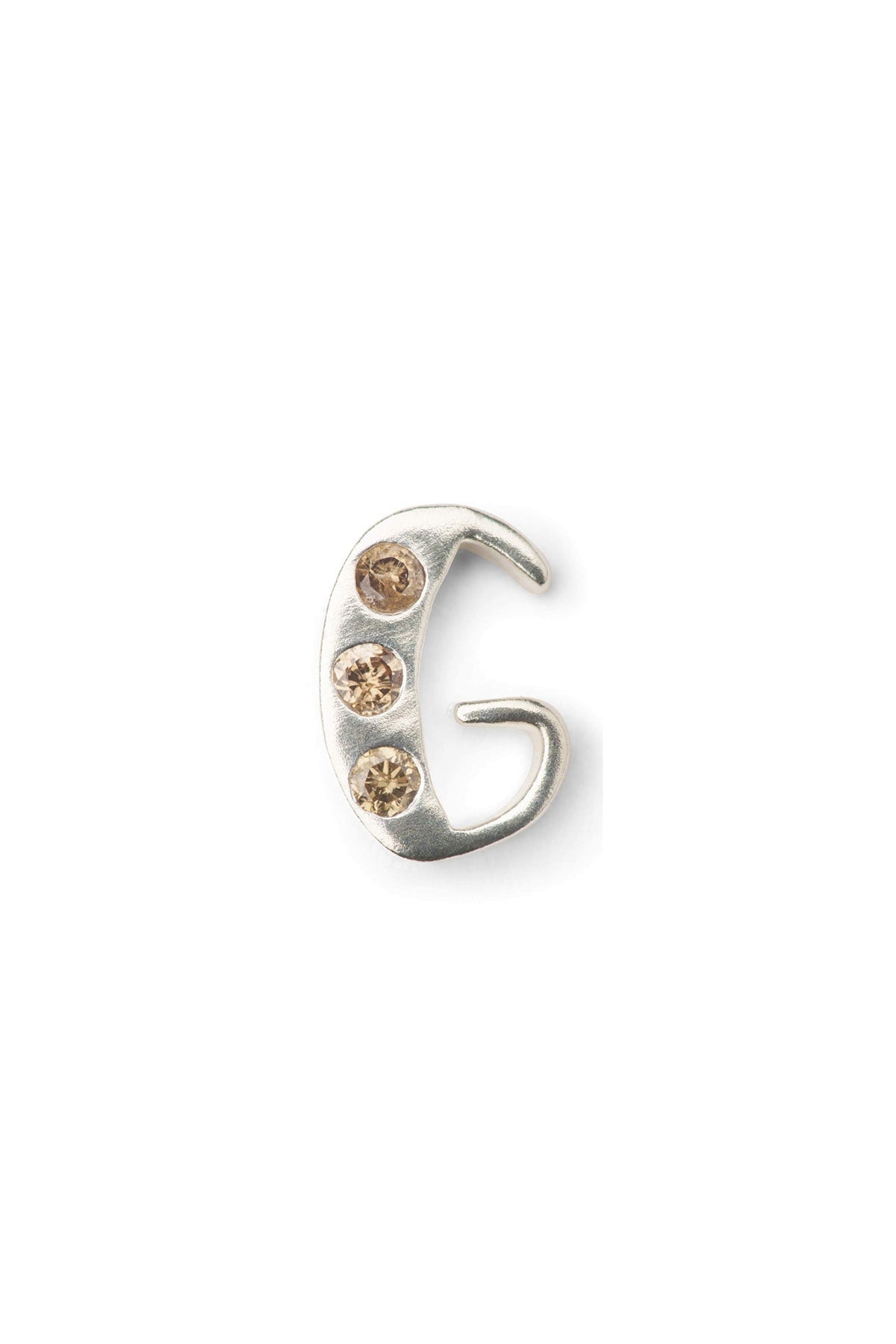 Diamond letter ear stud - Rabens Momento I Silver w/ Champagne diamond Silver w/ Champagne diamond G 19 - Rabens Saloner - DK
