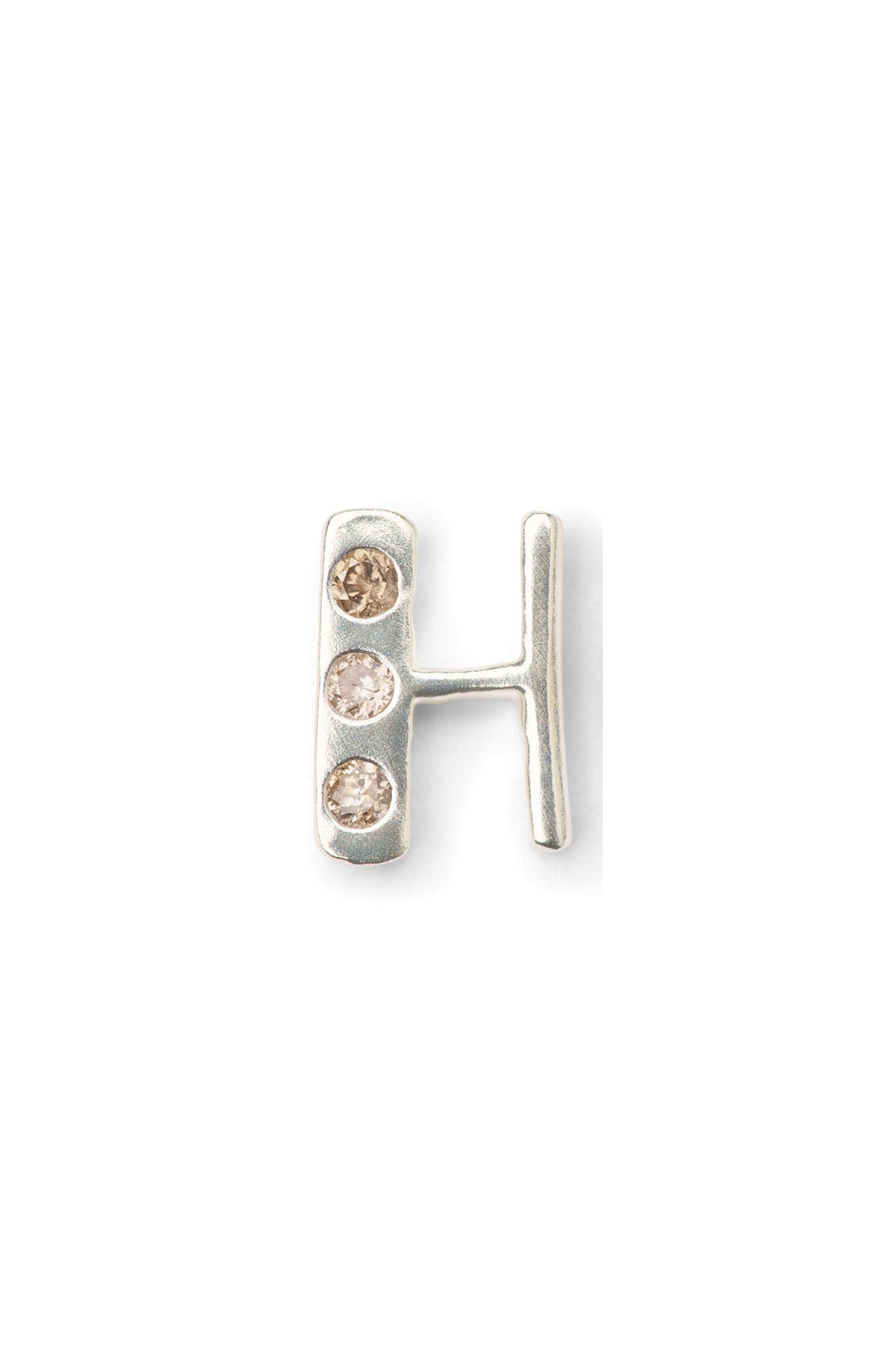 Diamond letter ear stud - Rabens Momento I Silver w/ Champagne diamond Silver w/ Champagne diamond H 21 - Rabens Saloner - DK