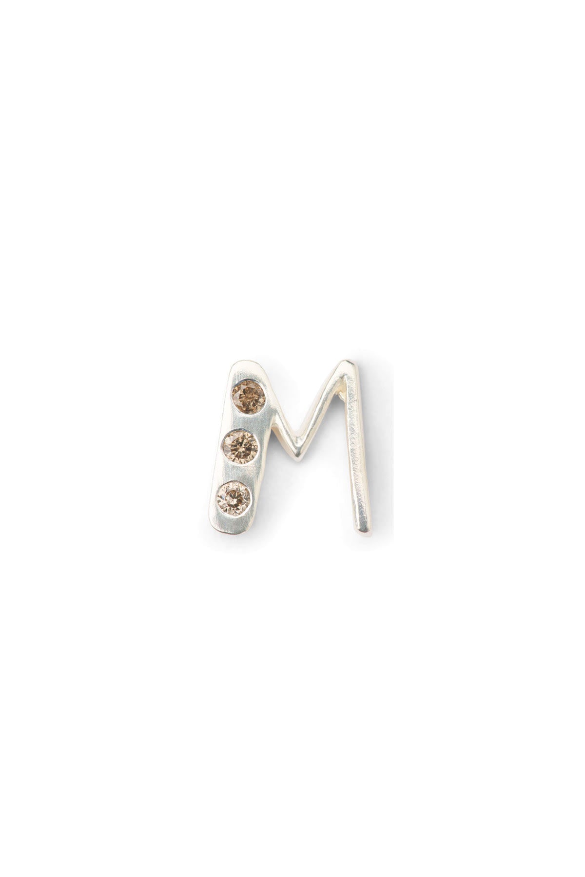 Diamond letter ear stud - Rabens Momento I Silver w/ Champagne diamond Silver w/ Champagne diamond M 3 - Rabens Saloner - DK