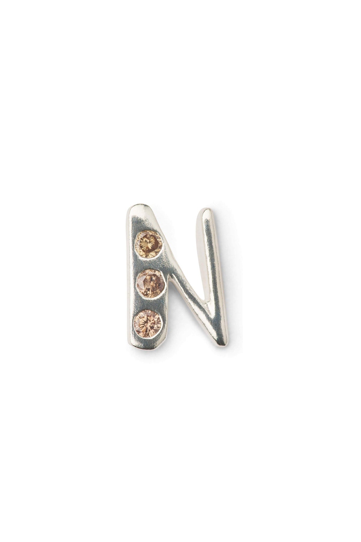 Diamond letter ear stud - Rabens Momento I Silver w/ Champaign diamond