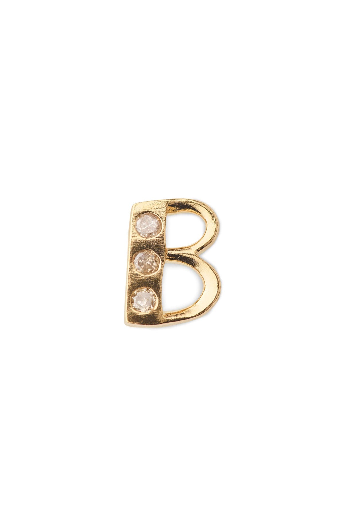 Diamond letter ear stud - Rabens Momento I Gold w/ Champaign diamond Gold w/ Champaign diamond B 7 - Rabens Saloner - DK