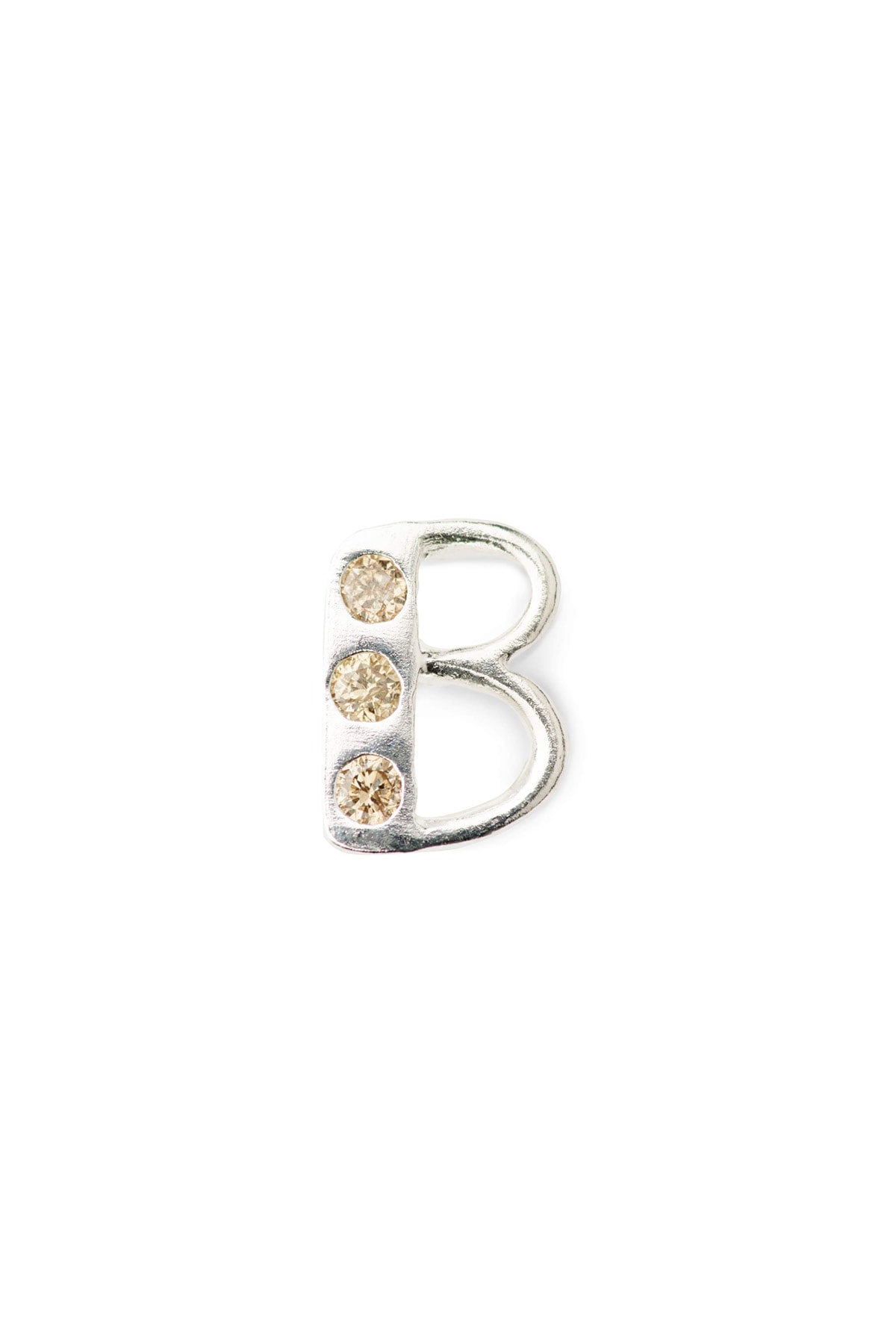 Diamond letter ear stud - Rabens Momento I Silver w/ Champaign diamond Silver w/ Champaign diamond B 7 - Rabens Saloner - DK