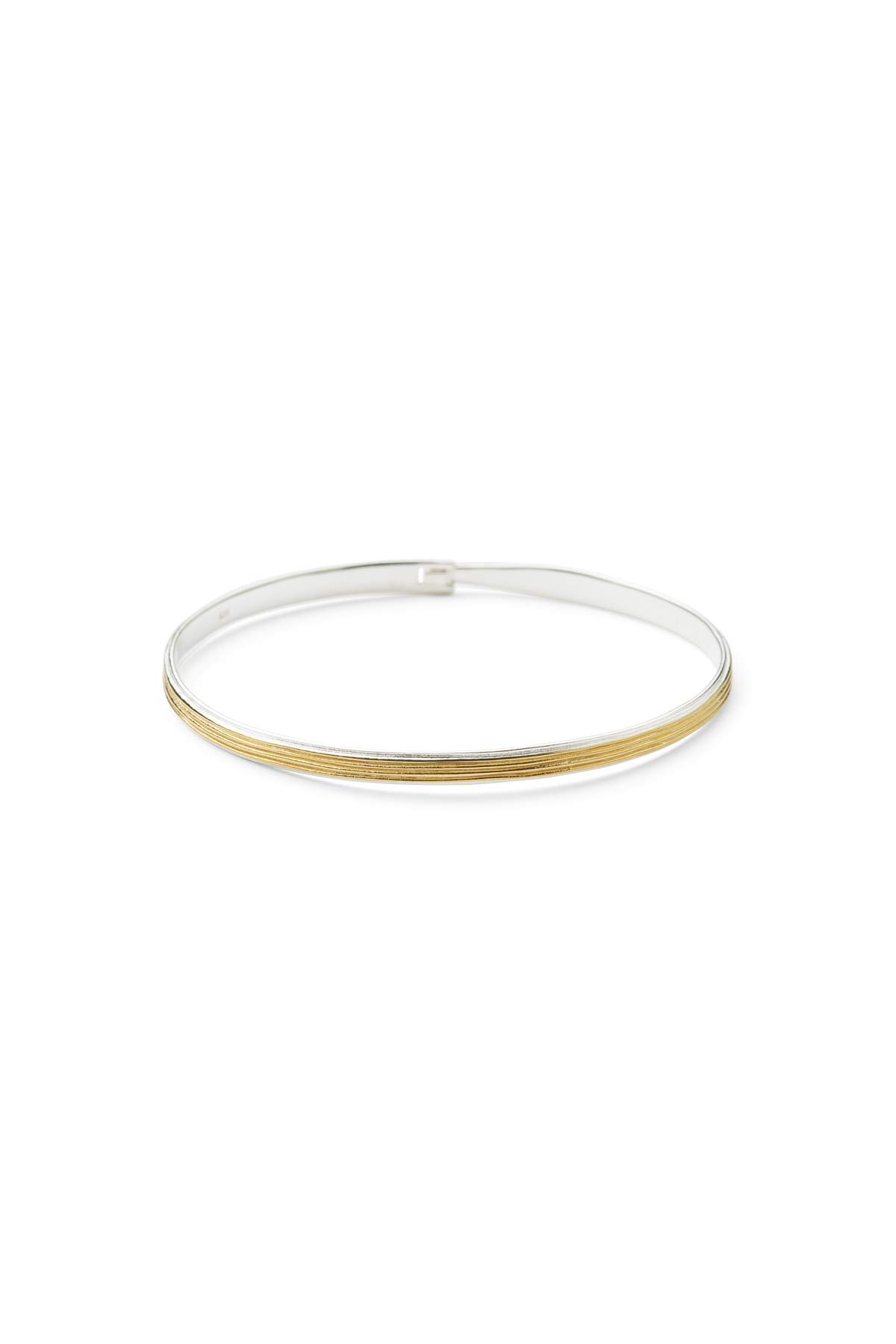 Slim hammered bracelet - Rabens Momento I Gold with Silver