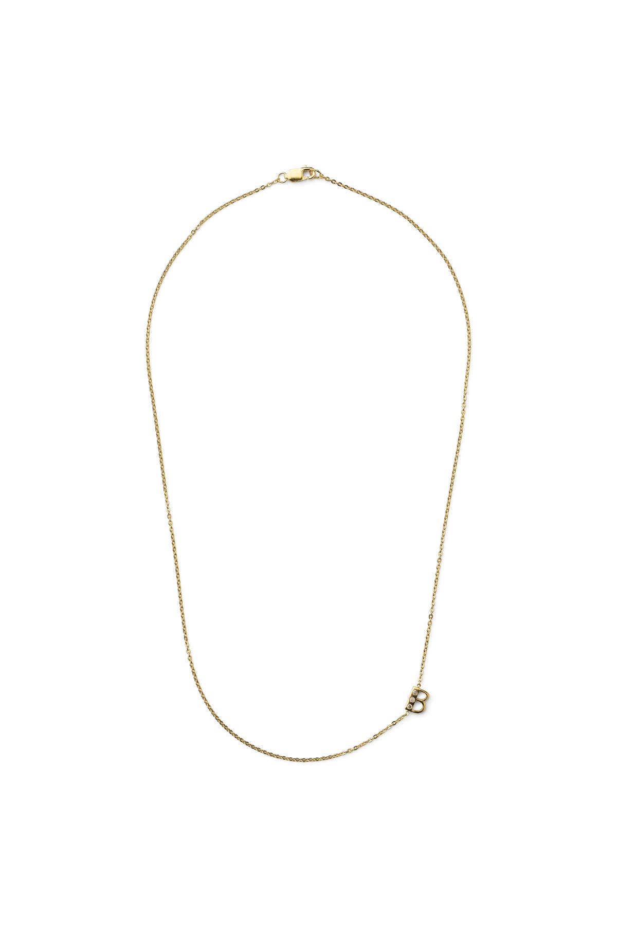Diamond letter necklace - Rabens Momento I Gold w/ Champaign diamond 10 - Rabens Saloner - DK