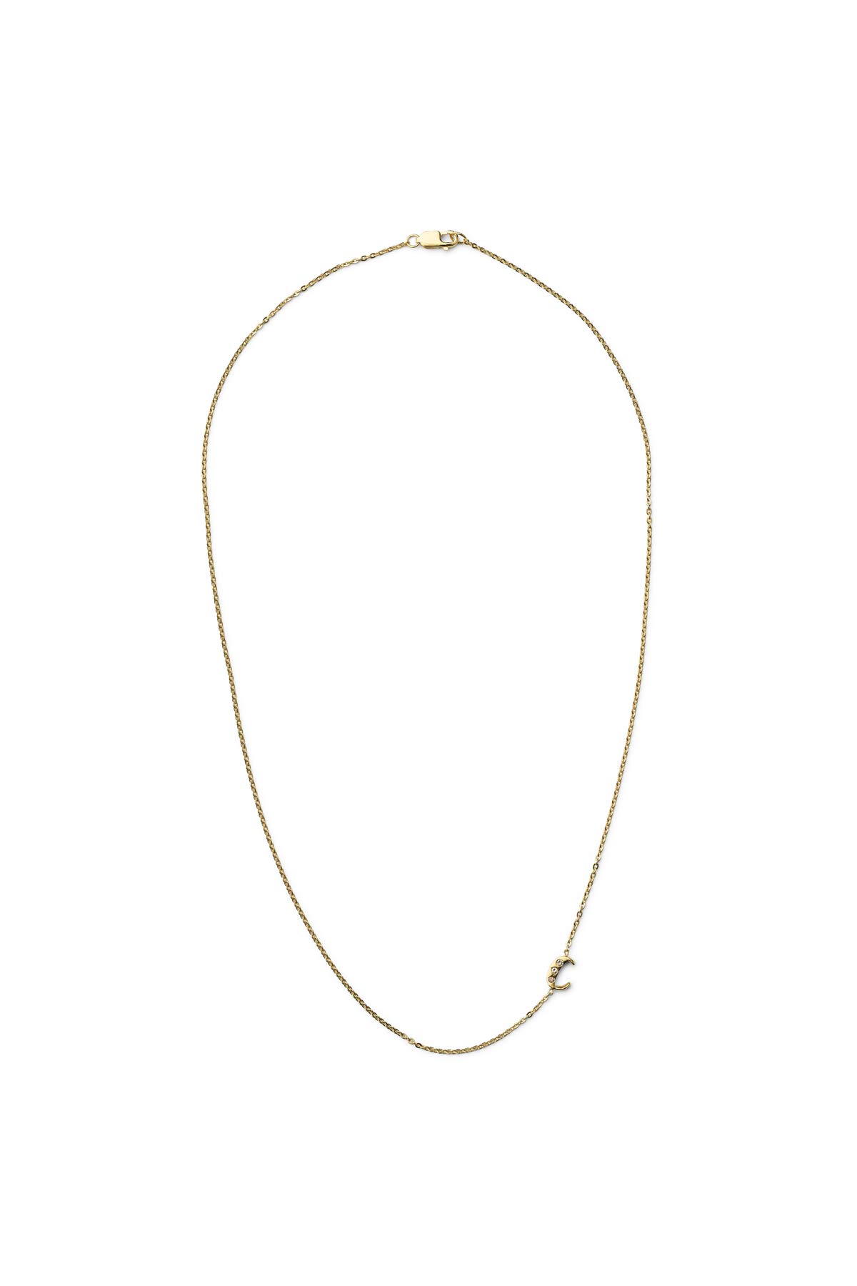 Diamond letter necklace - Rabens Momento I Gold w/ Champaign diamond 12 - Rabens Saloner - DK