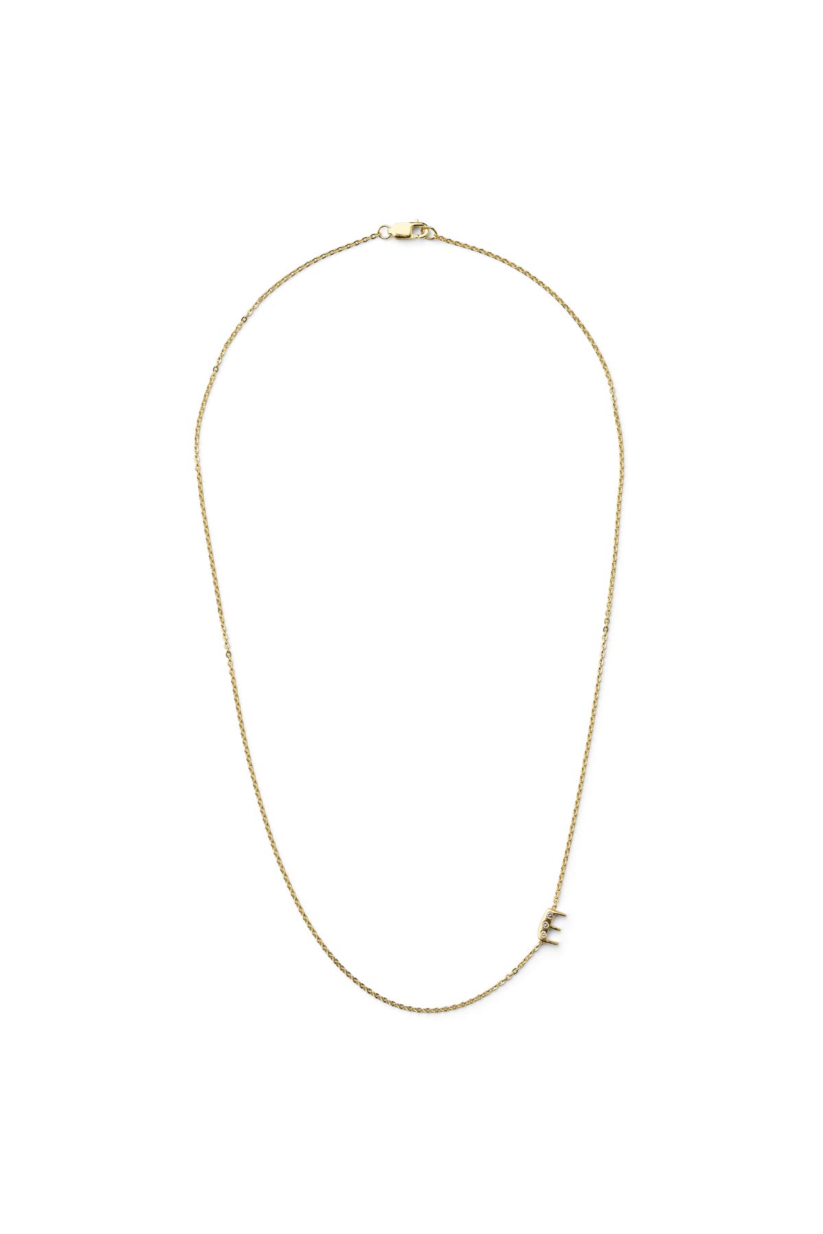 Diamond letter necklace - Rabens Momento I Gold w/ Champaign diamond 16 - Rabens Saloner - DK