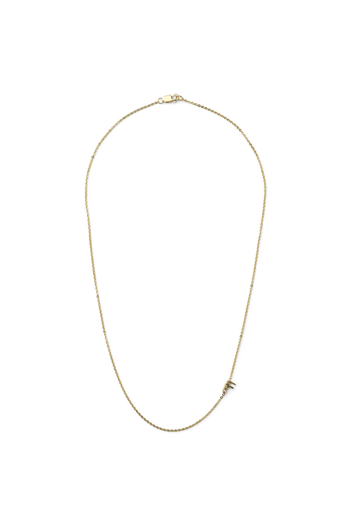 Diamond letter necklace - Rabens Momento I Gold w/ Champaign diamond 18 - Rabens Saloner - DK
