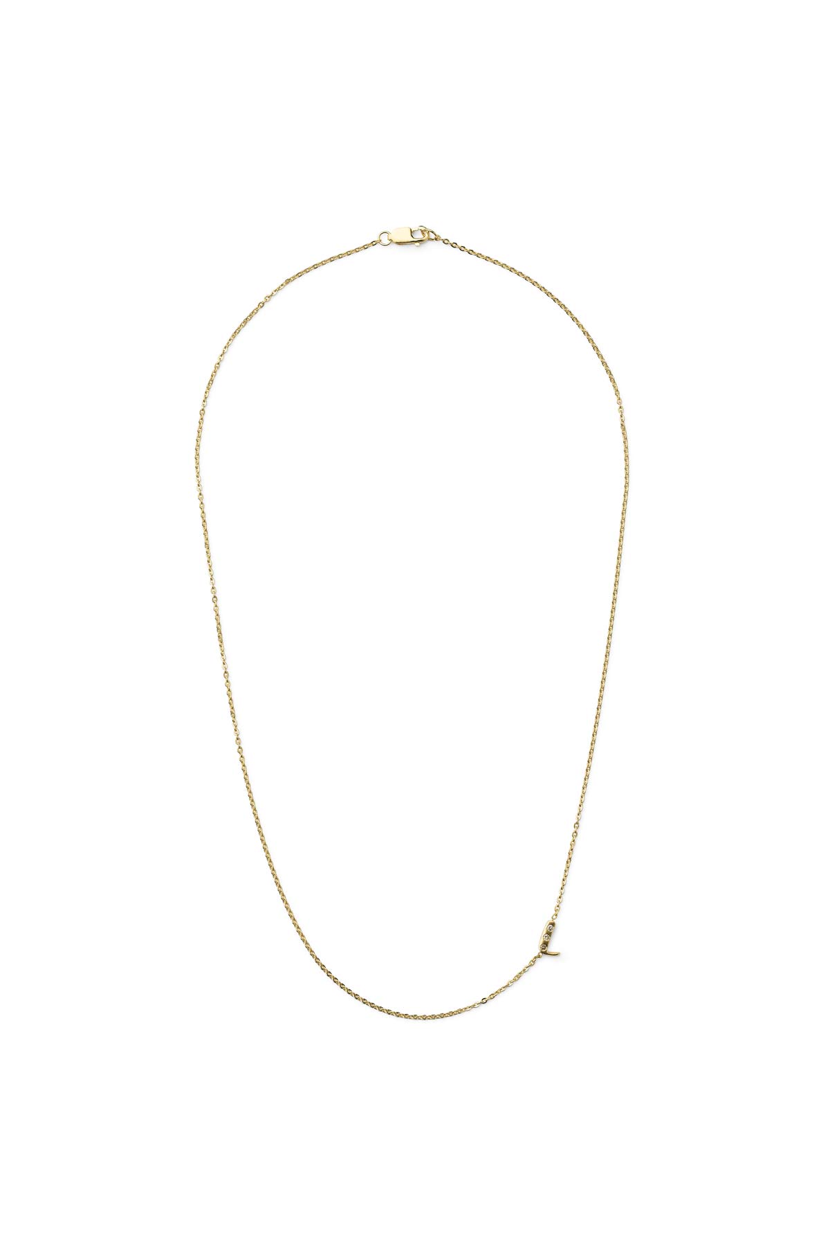 Diamond letter necklace - Rabens Momento I Gold w/ Champaign diamond 6 - Rabens Saloner - DK