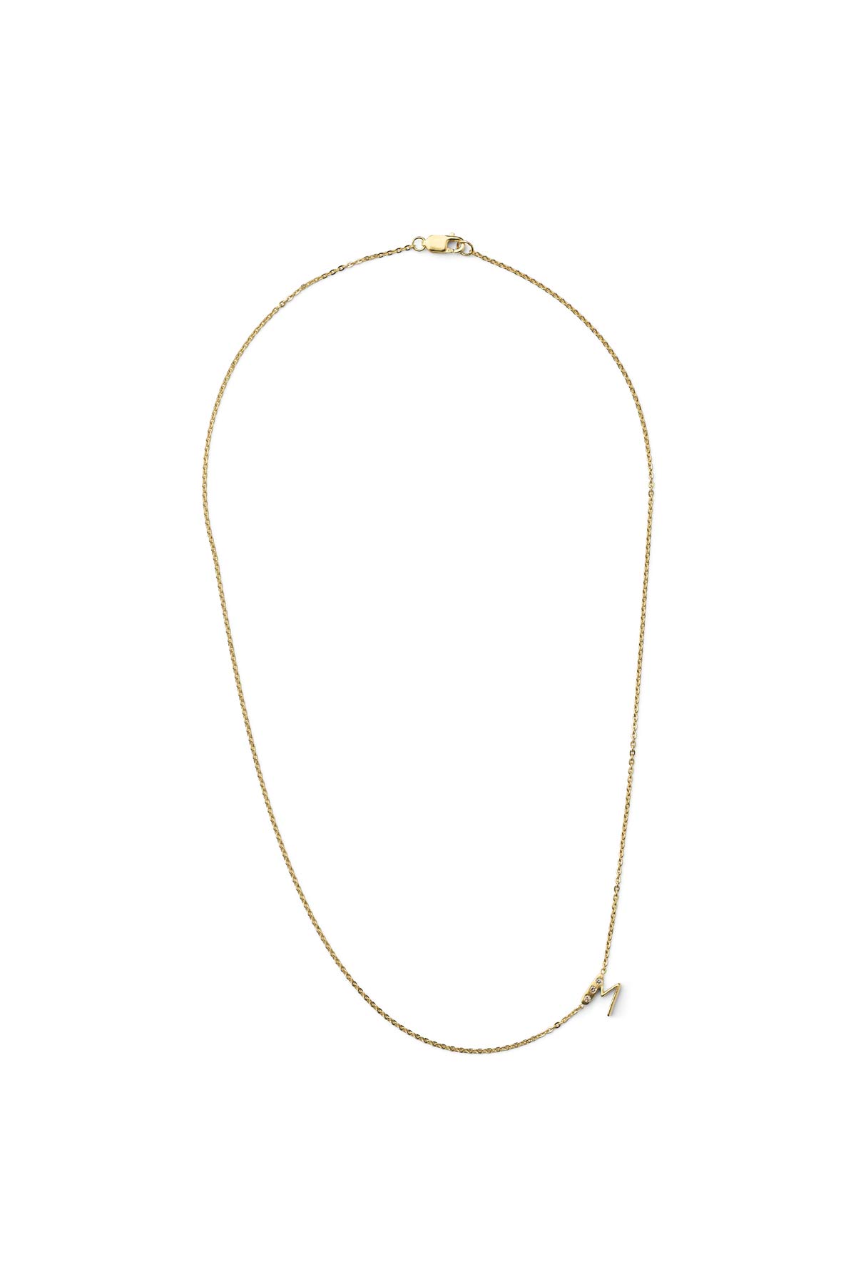 Diamond letter necklace - Rabens Momento I Gold w/ Champaign diamond 4 - Rabens Saloner - DK
