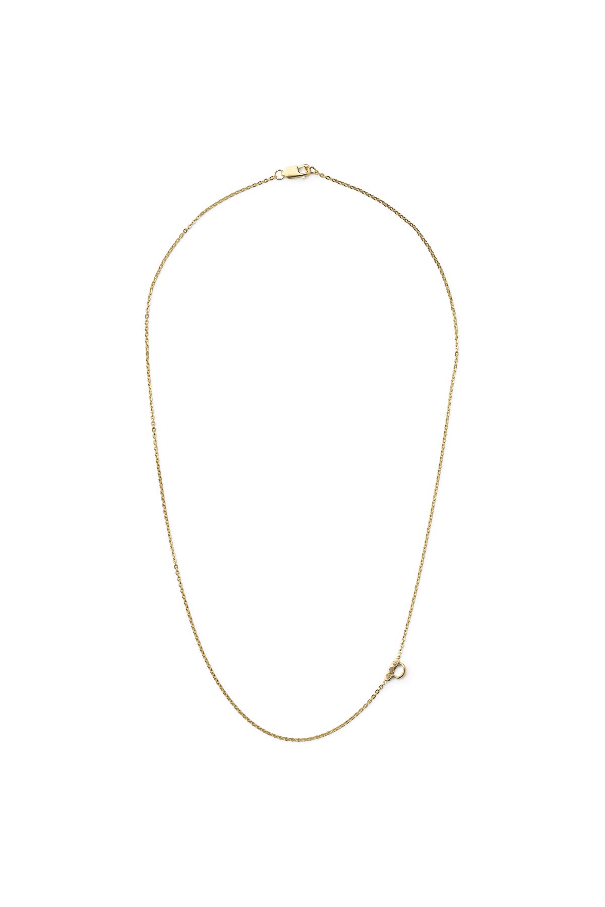 Diamond letter necklace - Rabens Momento I Gold w/ Champaign diamond