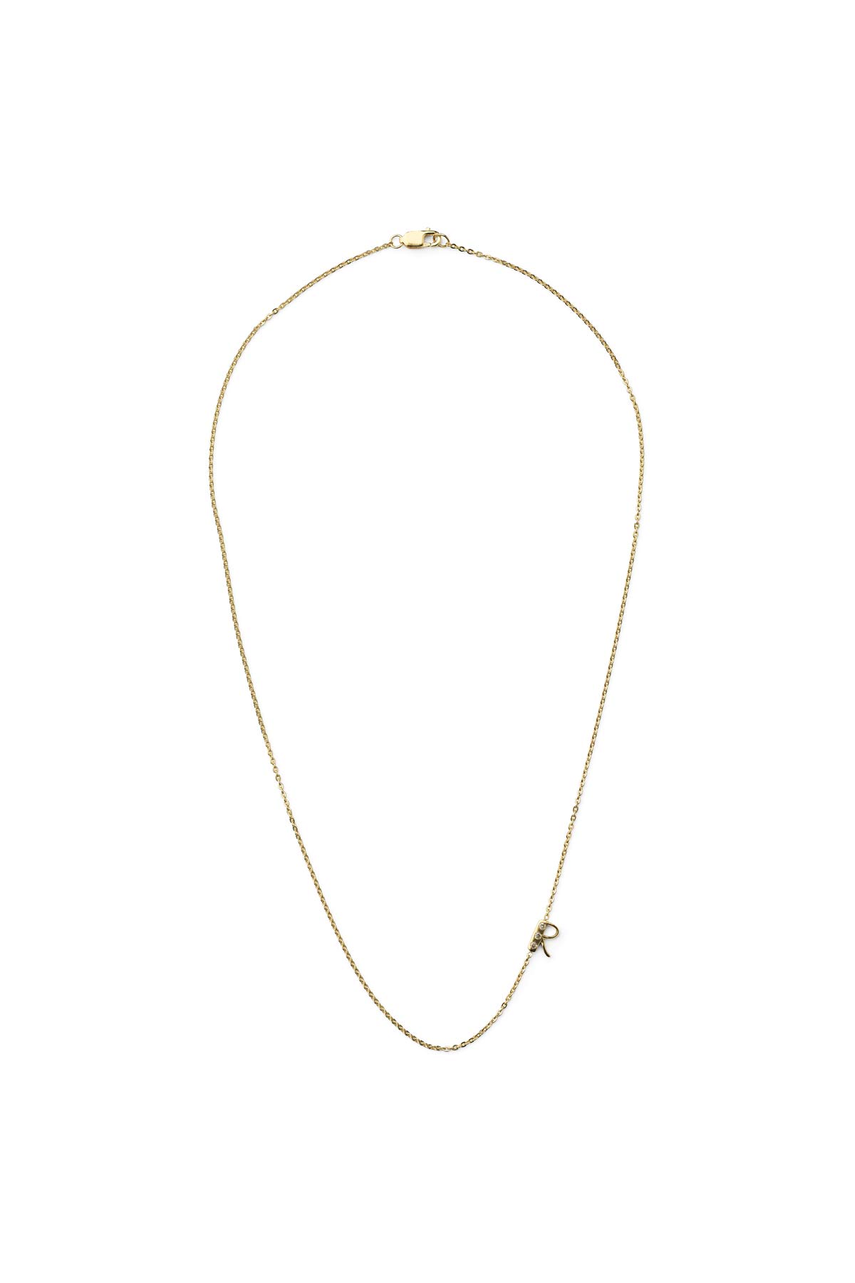 Diamond letter necklace - Rabens Momento I Gold w/ Champaign diamond