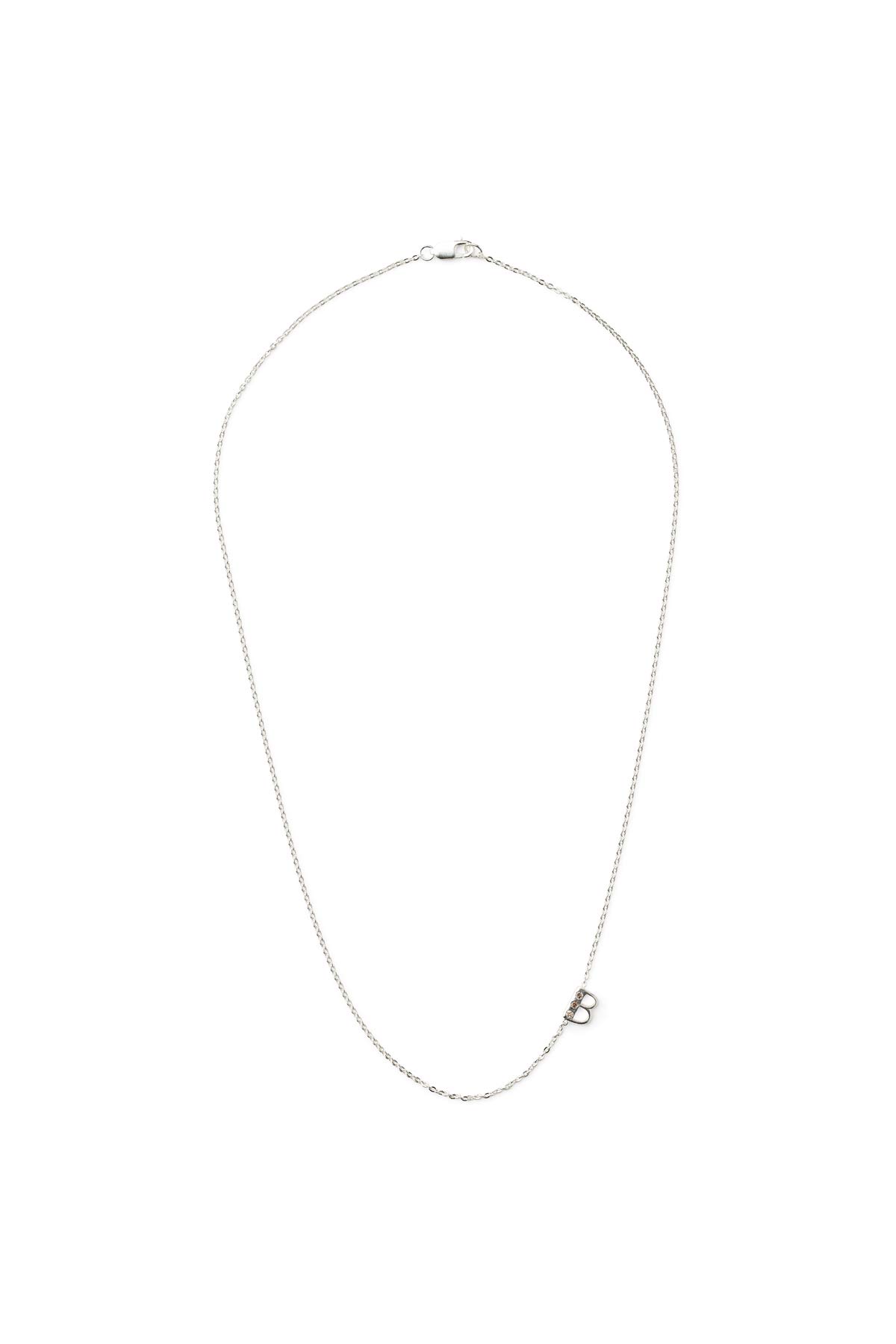 Diamond letter necklace - Rabens Momento I Silver w/ Champaign diamond 11 - Rabens Saloner - DK
