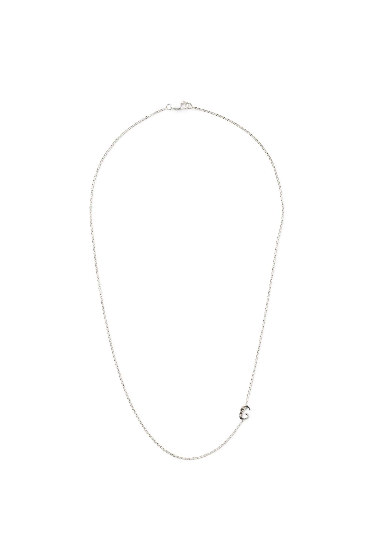 Diamond letter necklace - Rabens Momento I Silver w/ Champaign diamond 21 - Rabens Saloner - DK