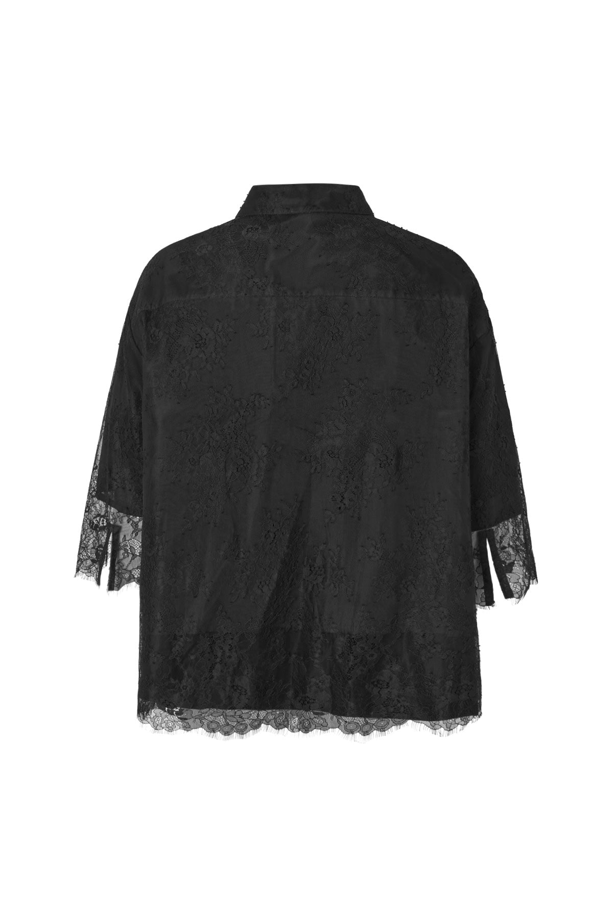 Babara - Laced multi layer shirt I Black 5 - Rabens Saloner - DK