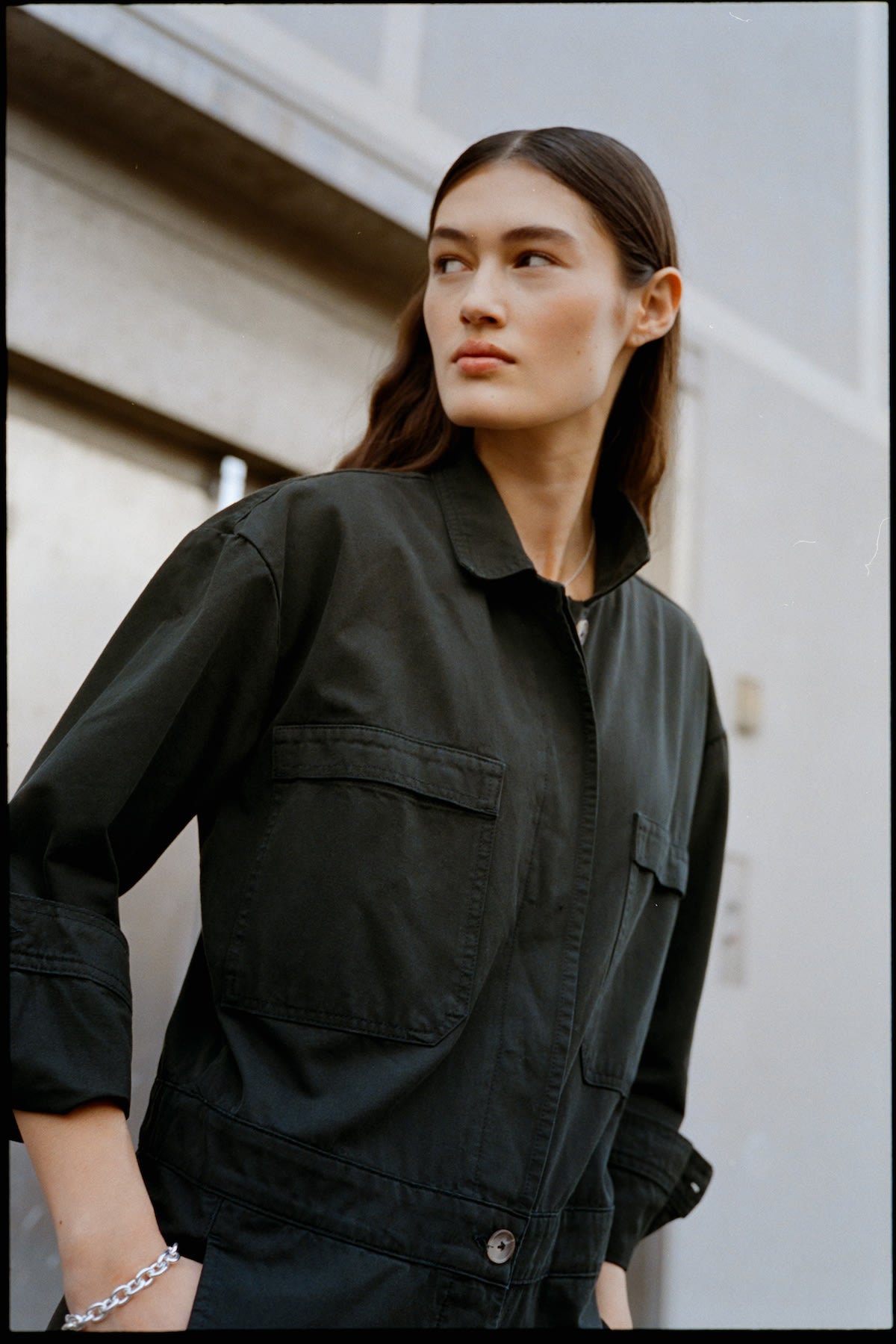 Jozette - Canvas light jumpsuit I Faded black 4 - Rabens Saloner - DK