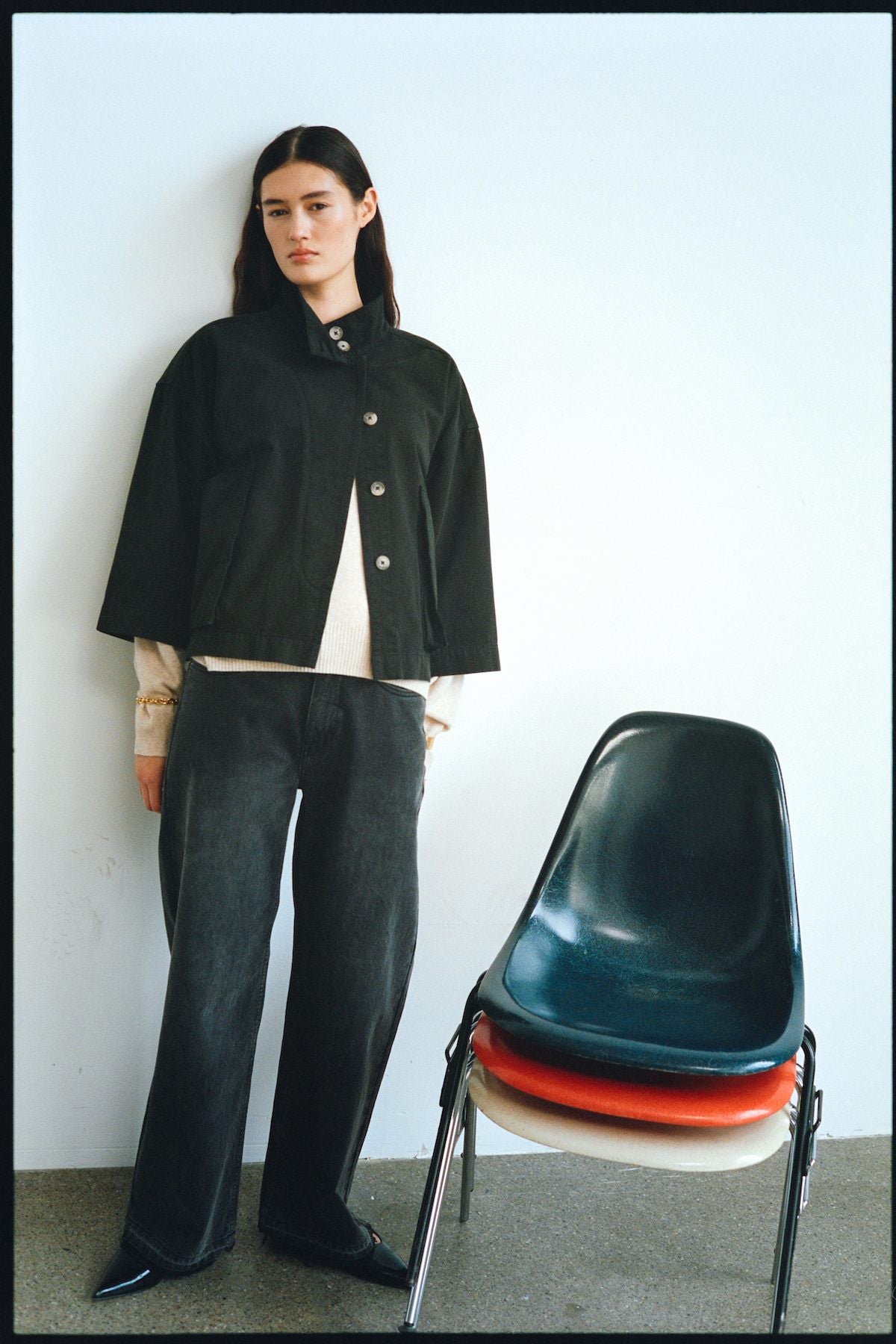 Katje - Canvas light jacket I Faded Black 4 - Rabens Saloner - DK