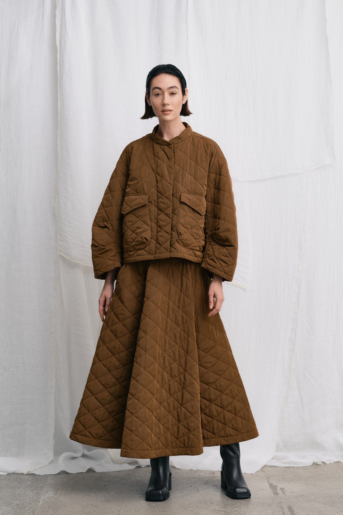 Rhea - Tech quilt jacket I Chestnut 6 - Rabens Saloner - DK