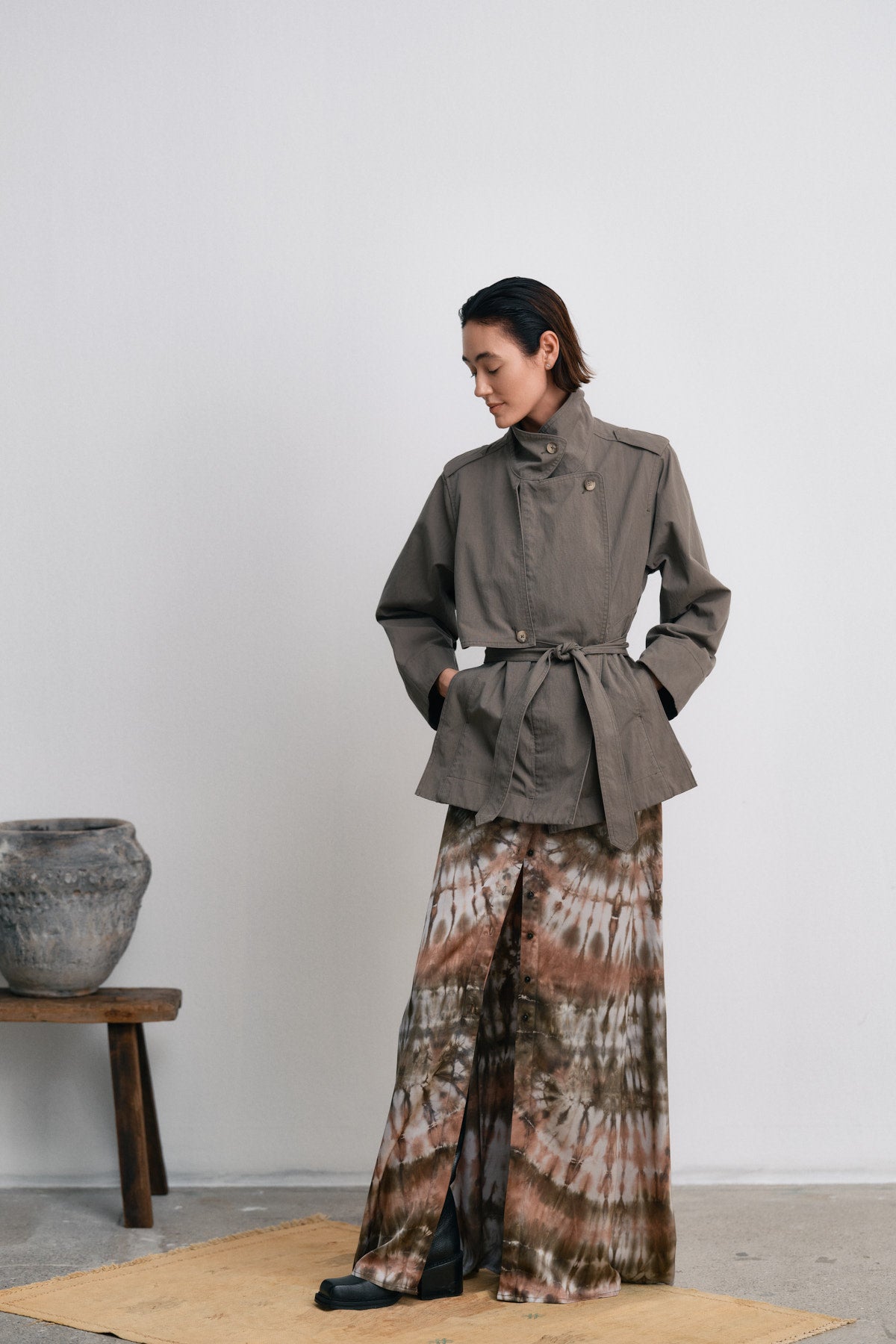 Henriette - Lava print button skirt I Rust combo 6 - Rabens Saloner - DK
