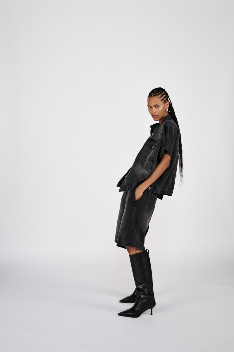 Mir - Denim vest jacket I Washed black denim 4 - Rabens Saloner - DK