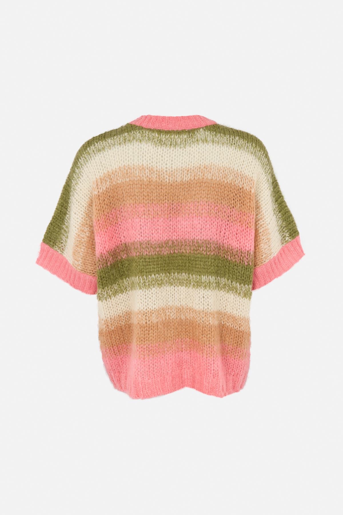 Maggi - Blurred yarn oversize t-shirt I Pink combo 2 - Rabens Saloner - DK