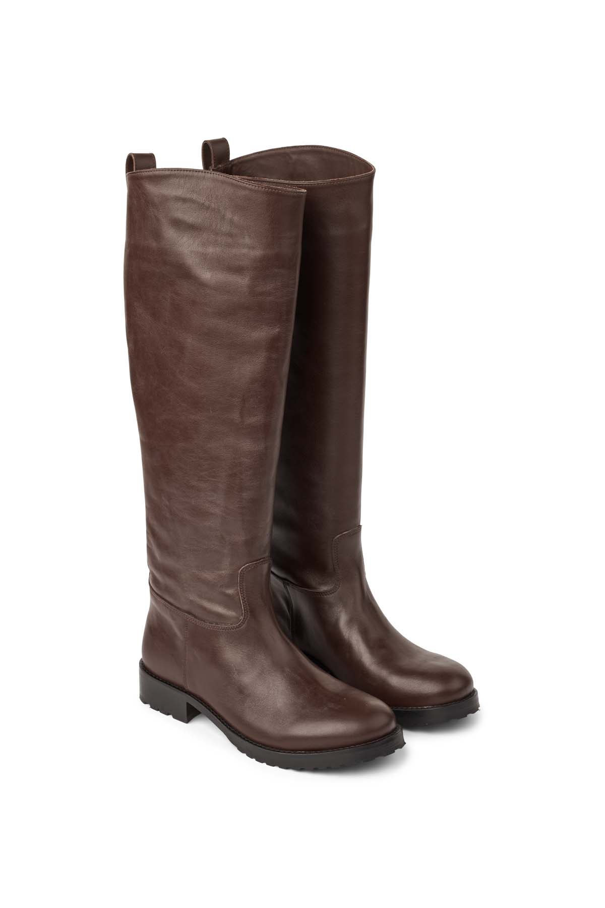 Marit - Leather riding boot I Dark Chocolate 3 - Rabens Saloner - DK