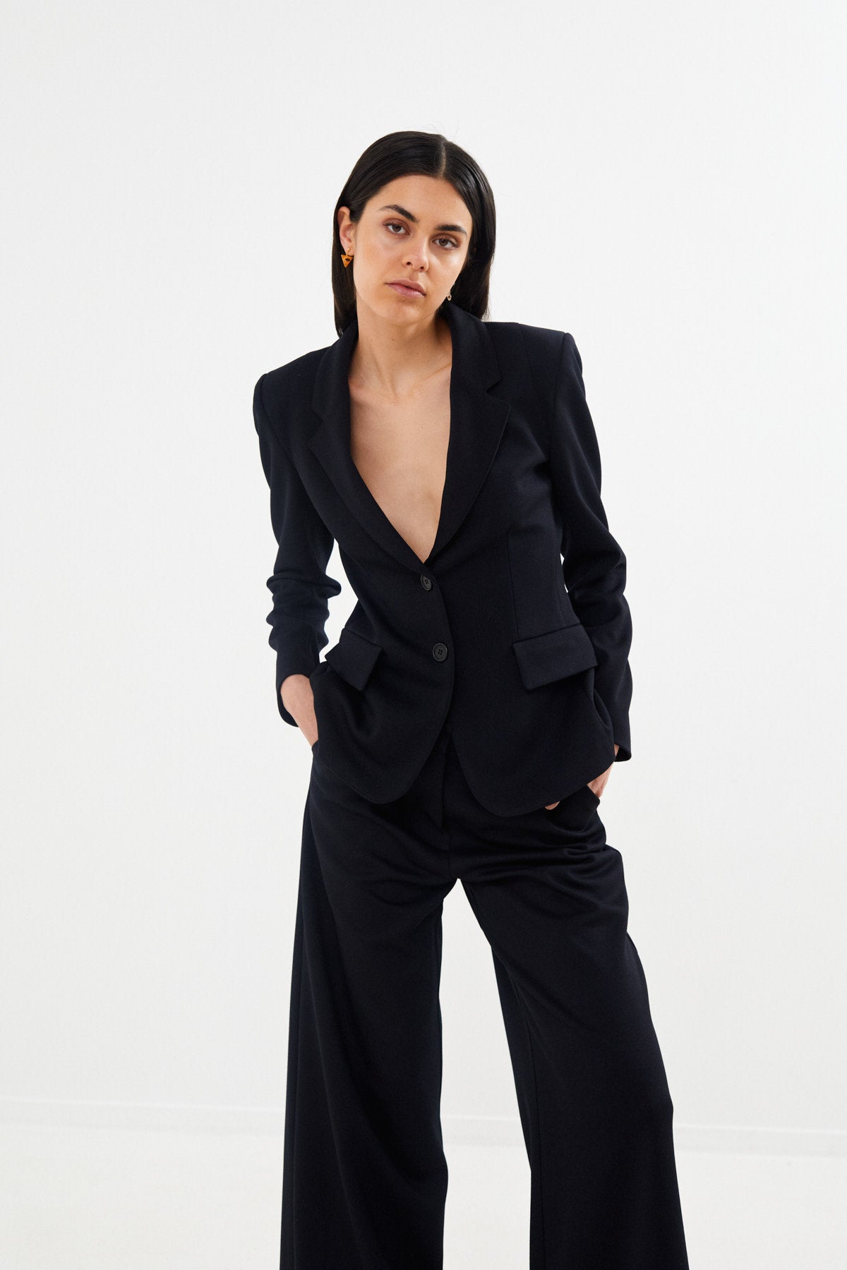 Helda - Tailored jacket I Black navy combo 6 - Rabens Saloner - DK