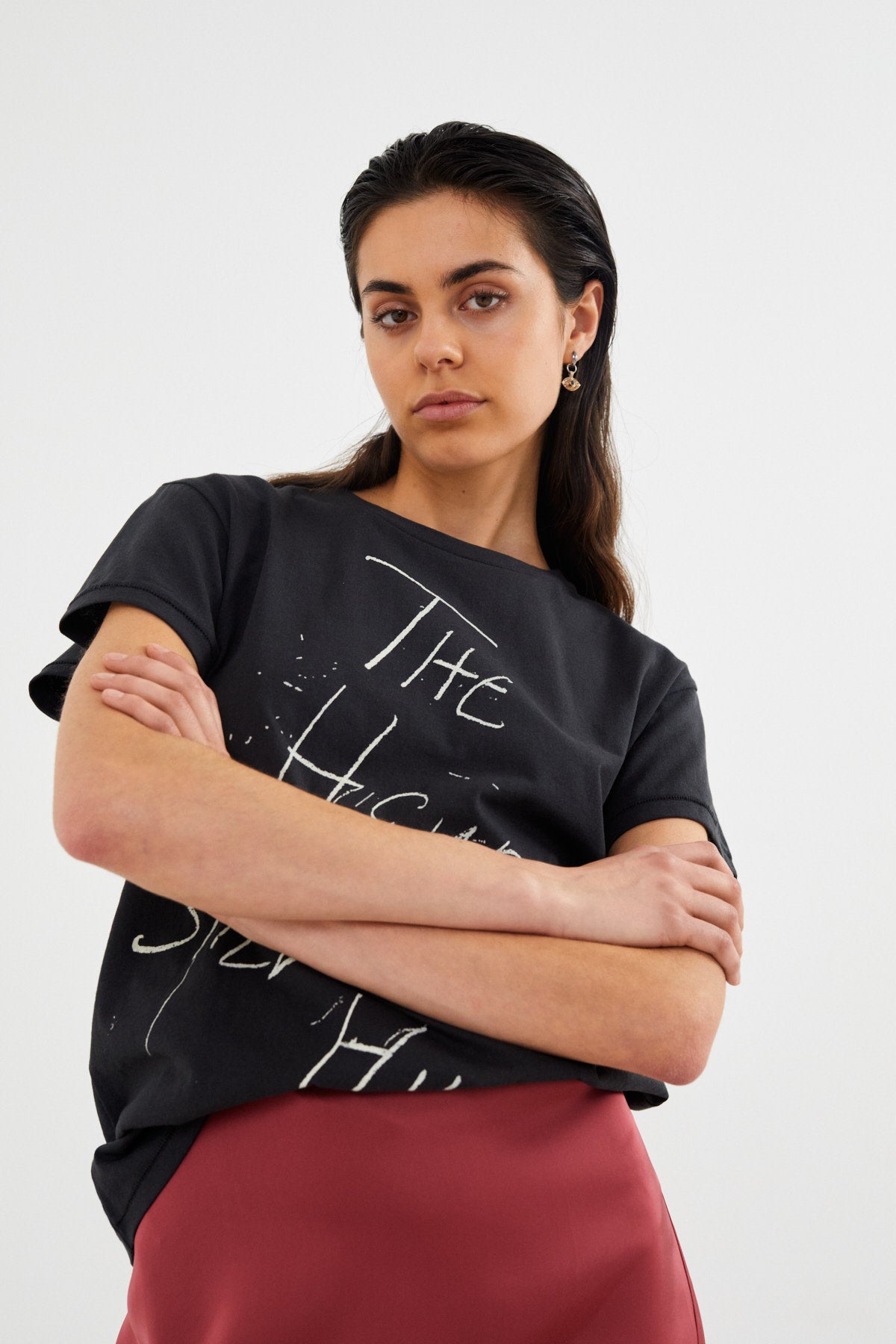 Ambla - Heartbeat T shirt I Russet Burgundy 4 - Rabens Saloner - DK