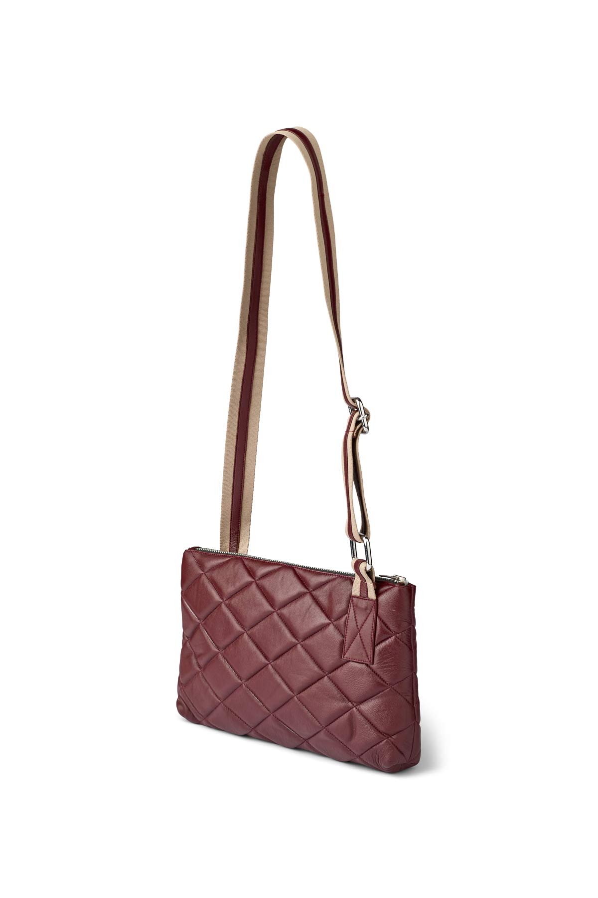 Siara - Quilted leather small bag I Burgundy Burgundy O/S 1 - Rabens Saloner - DK